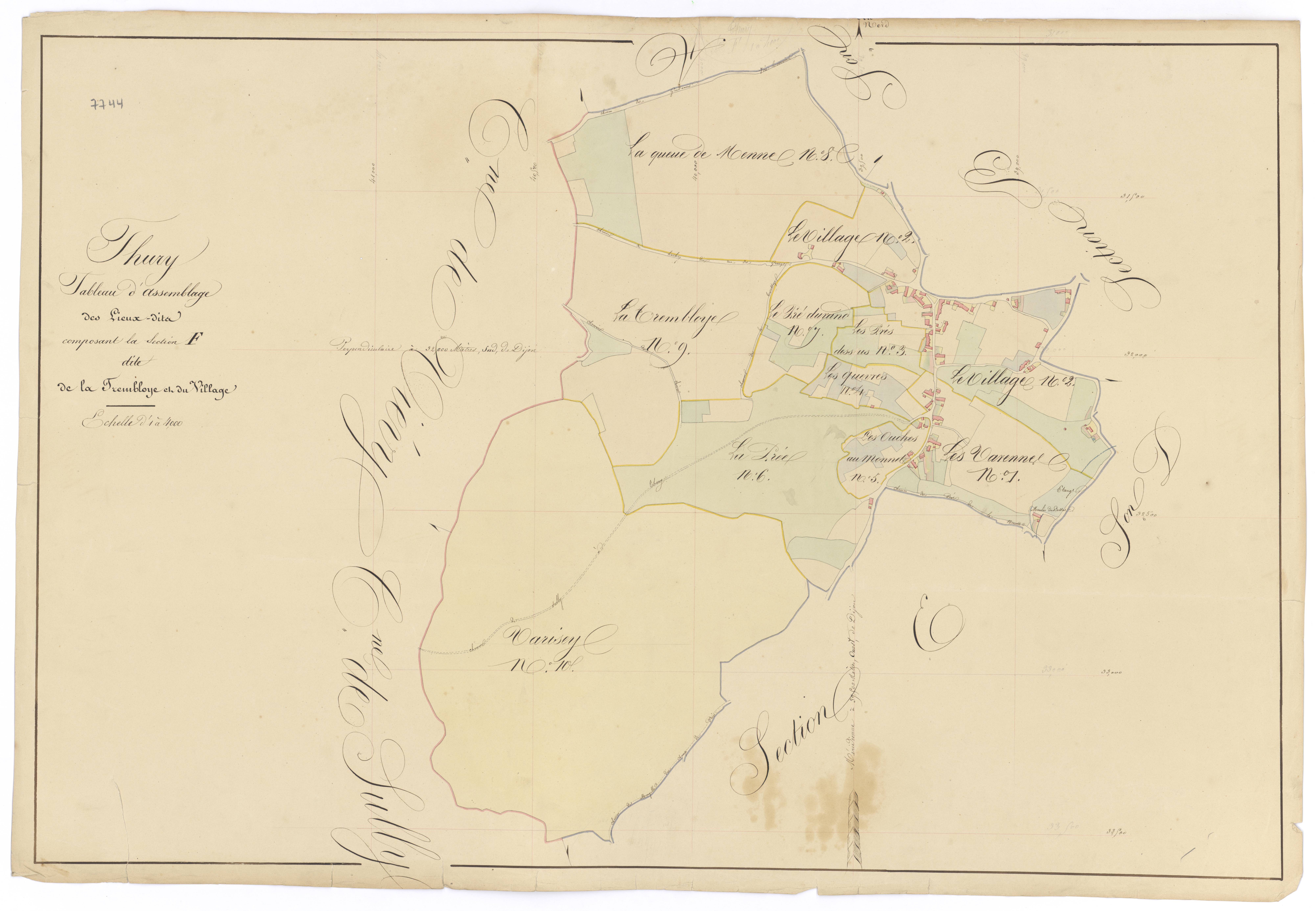 Thury - Section F (tableau d'assemblage) - 3 P PLAN 636/17
