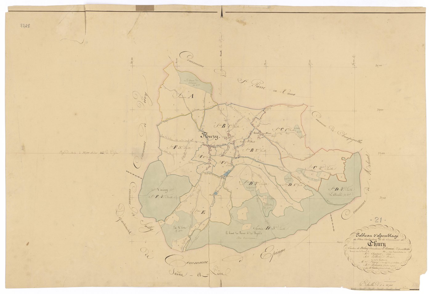 Thury - Tableau d'assemblage - 3 P PLAN 636/1
