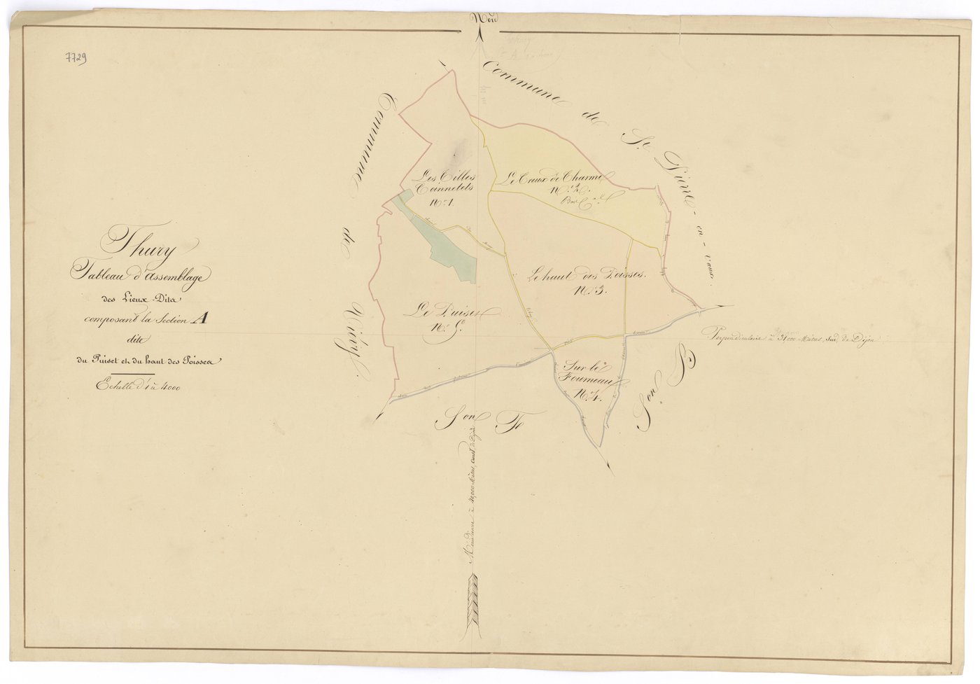 Thury - Section A (tableau d'assemblage) - 3 P PLAN 636/2