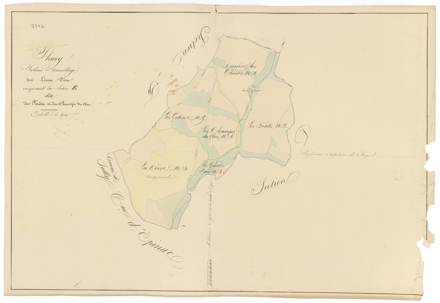 Thury - Section E (tableau d'assemblage) - 3 P PLAN 636/15
