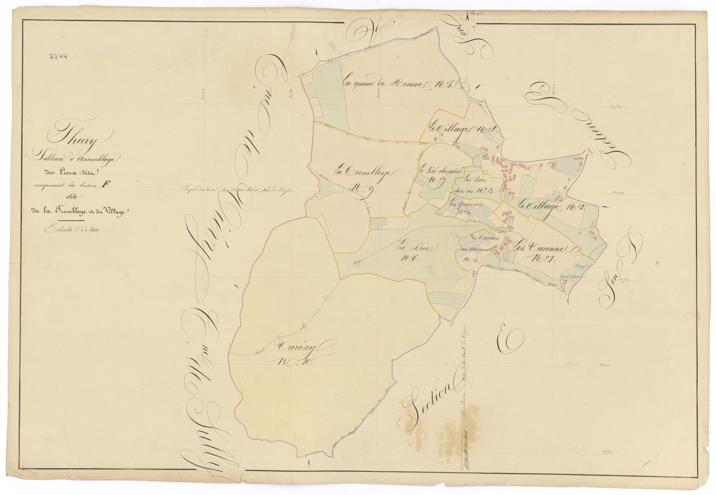 Thury - Section F (tableau d'assemblage) - 3 P PLAN 636/17