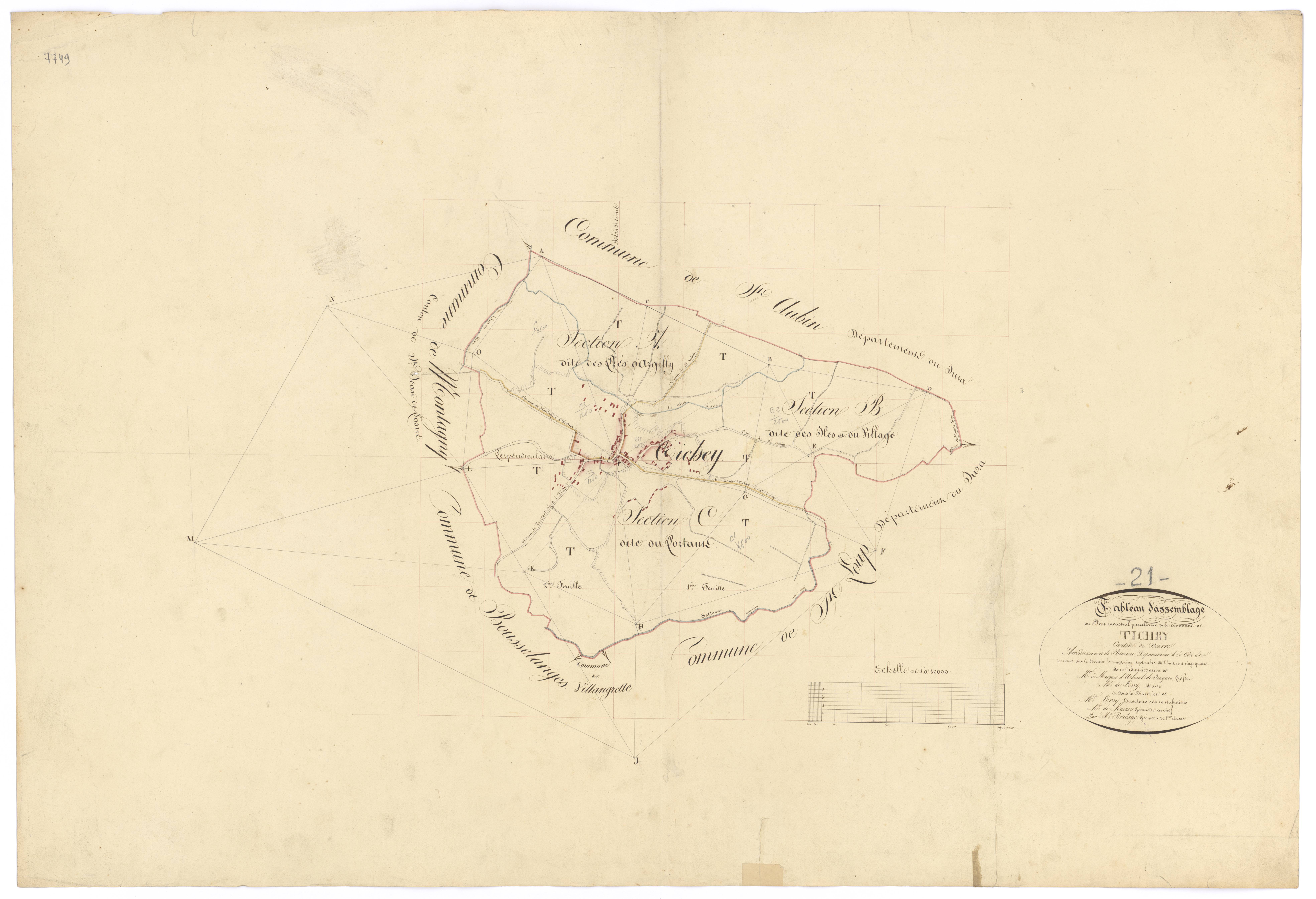 Tichey - Tableau d'assemblage - 3 P PLAN 637/1