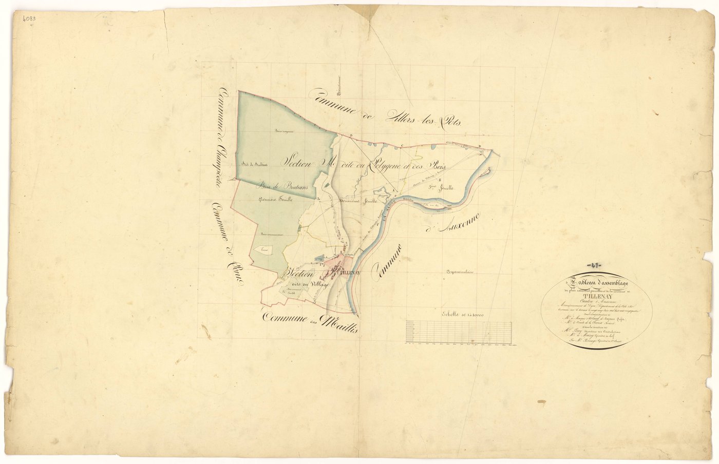 Tillenay - Tableau d'assemblage - 3 P PLAN 639/1