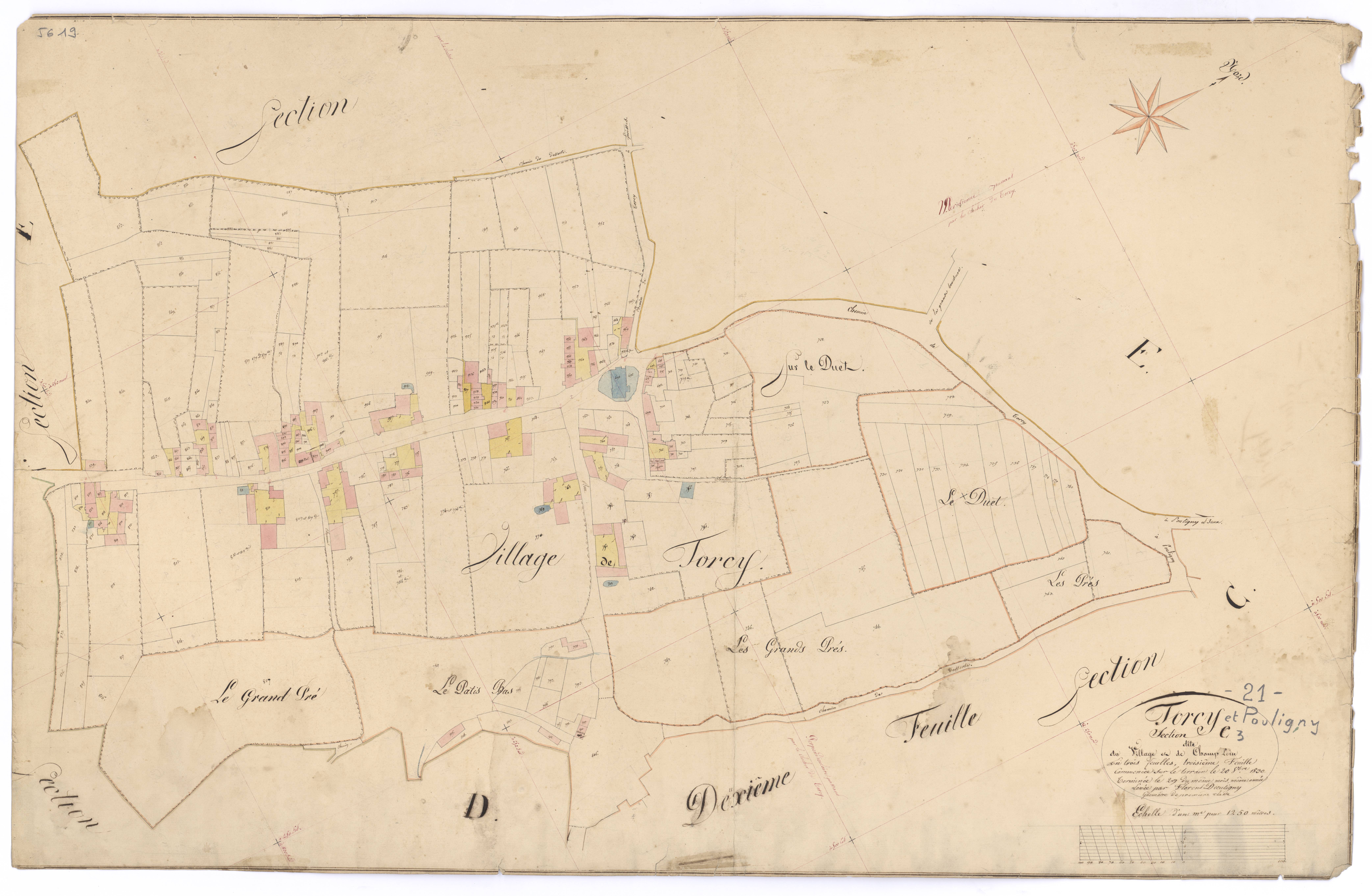 Torcy-et-Pouligny - Section C3 - 3 P PLAN 640/8