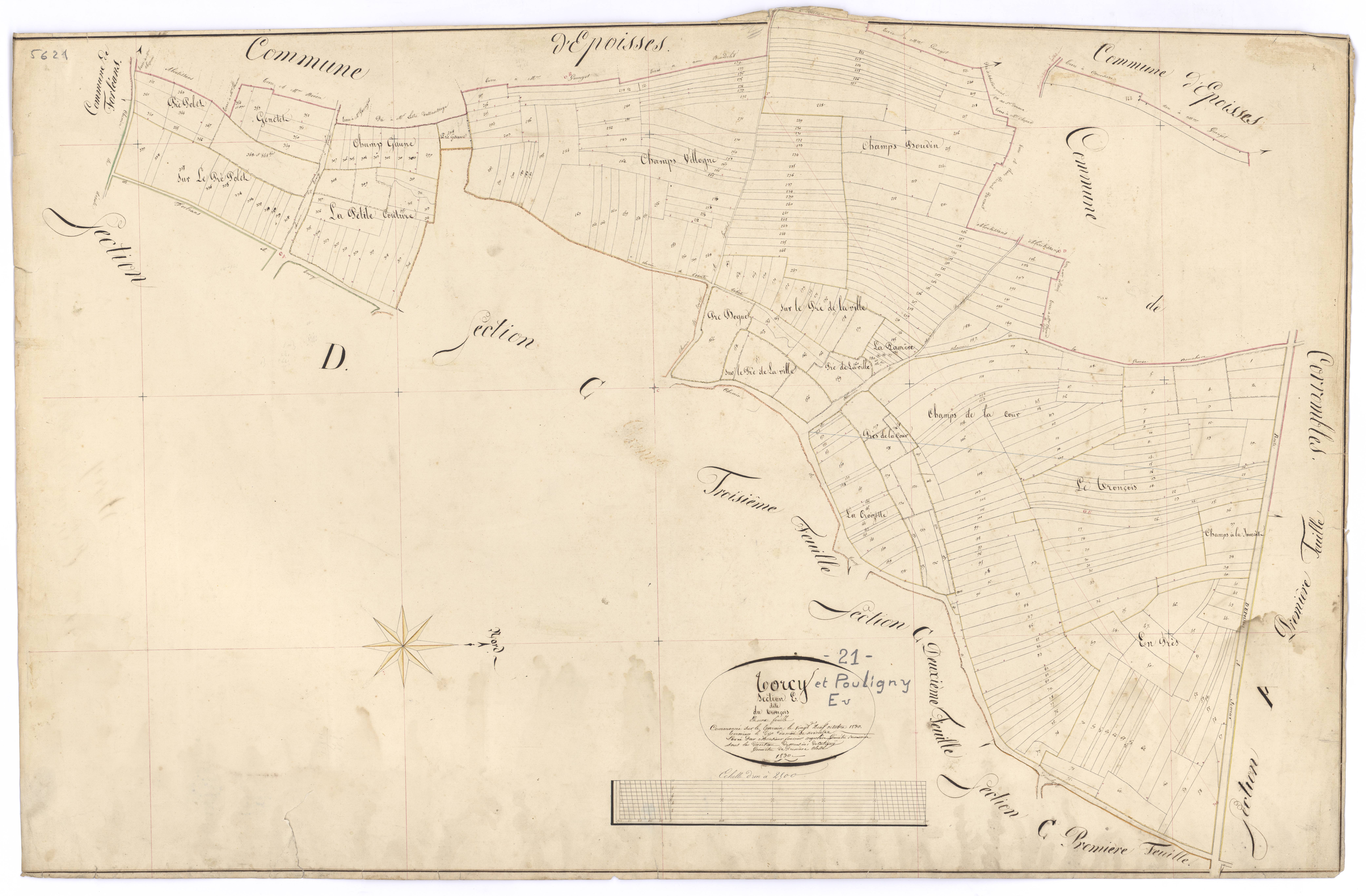 Torcy-et-Pouligny - Section E - 3 P PLAN 640/10