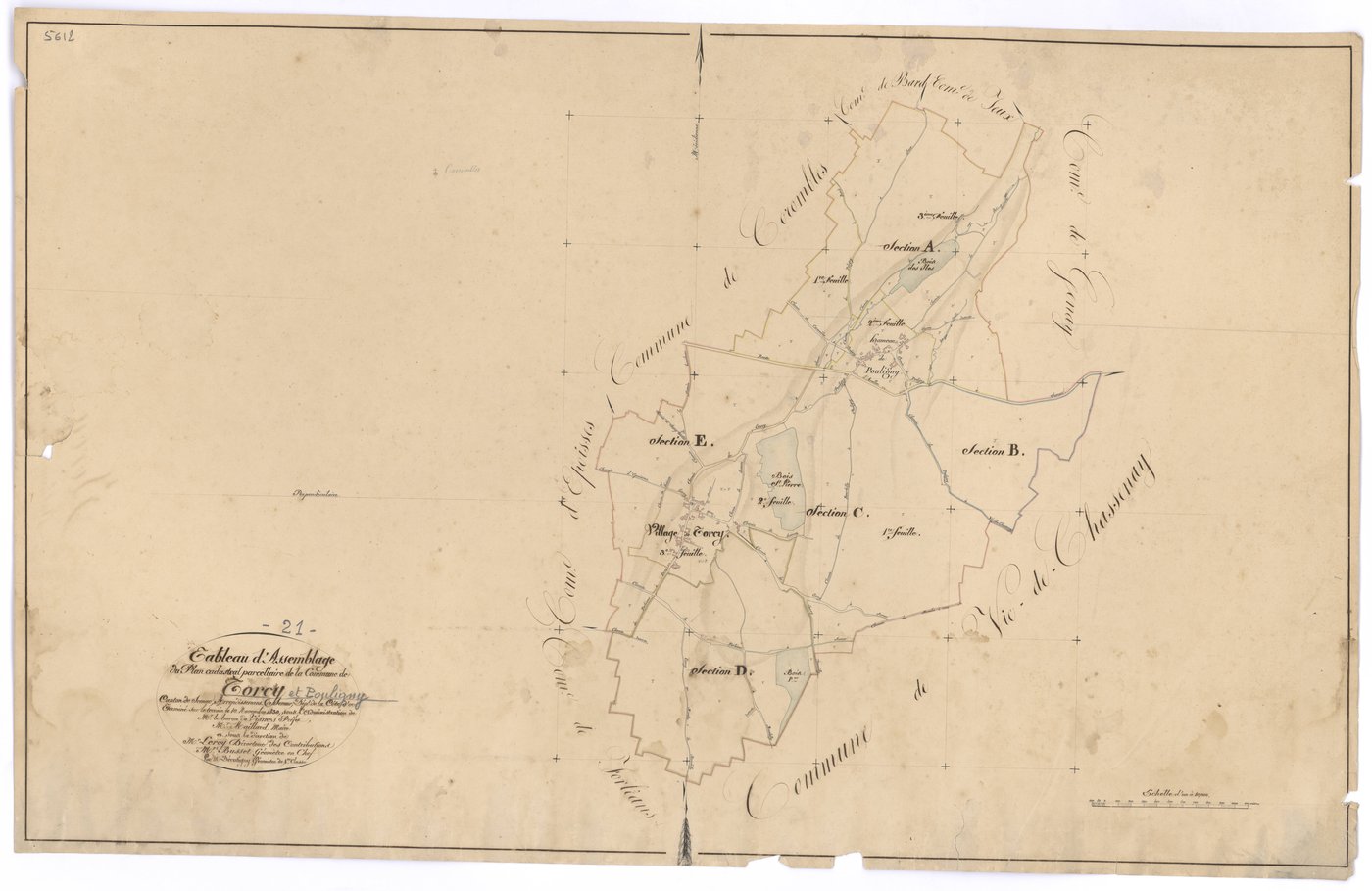 Torcy-et-Pouligny - Tableau d'assemblage - 3 P PLAN 640/1