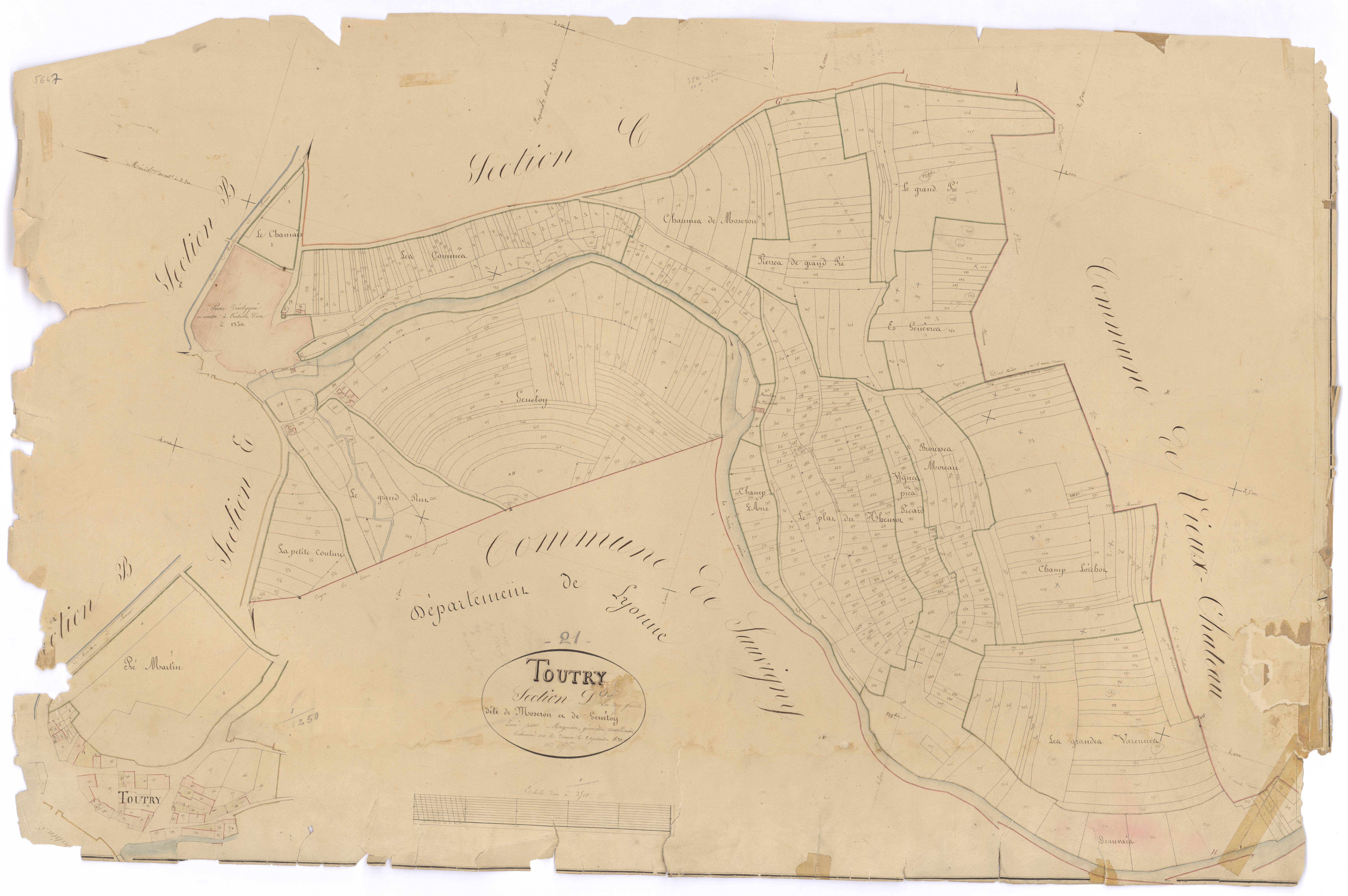 Toutry - Section D - 3 P PLAN 642/5