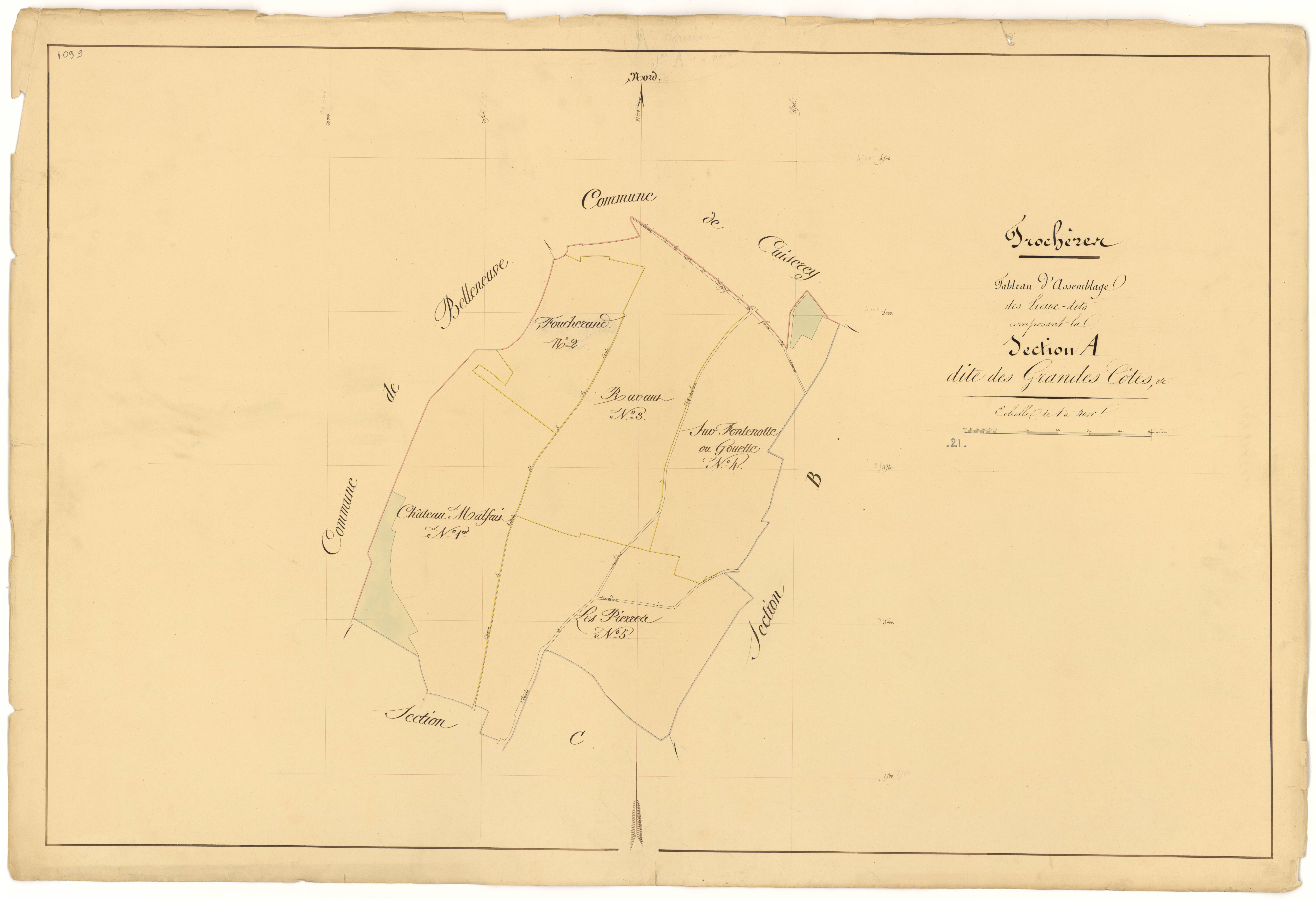 Trochères - Section A (tableau d'assemblage) - 3 P PLAN 644/2