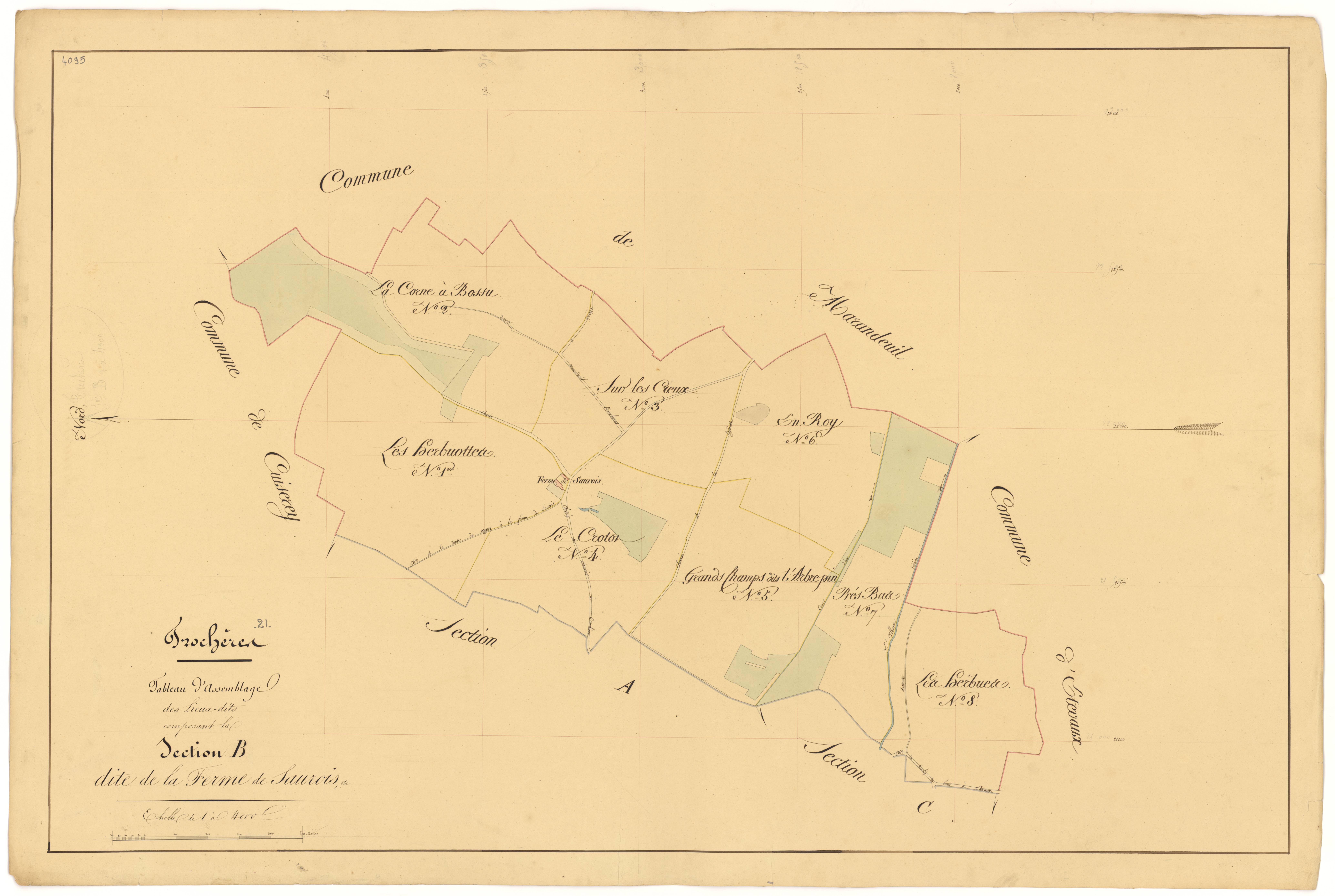 Trochères - Section B (tableau d'assemblage) - 3 P PLAN 644/4