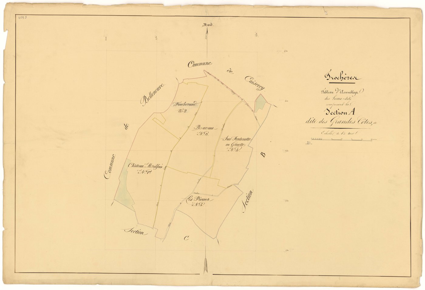 Trochères - Section A (tableau d'assemblage) - 3 P PLAN 644/2
