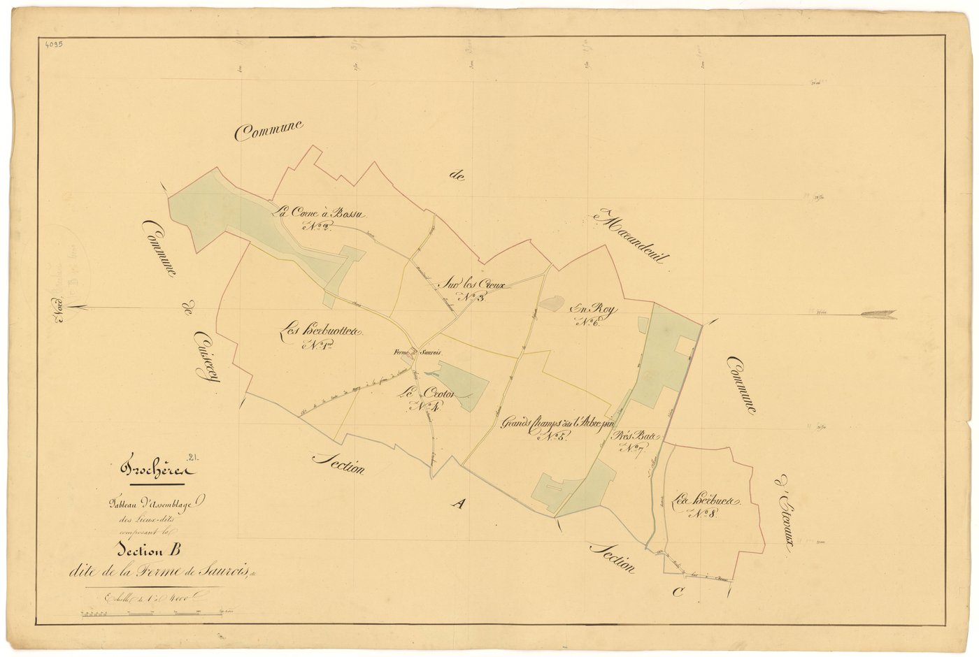 Trochères - Section B (tableau d'assemblage) - 3 P PLAN 644/4
