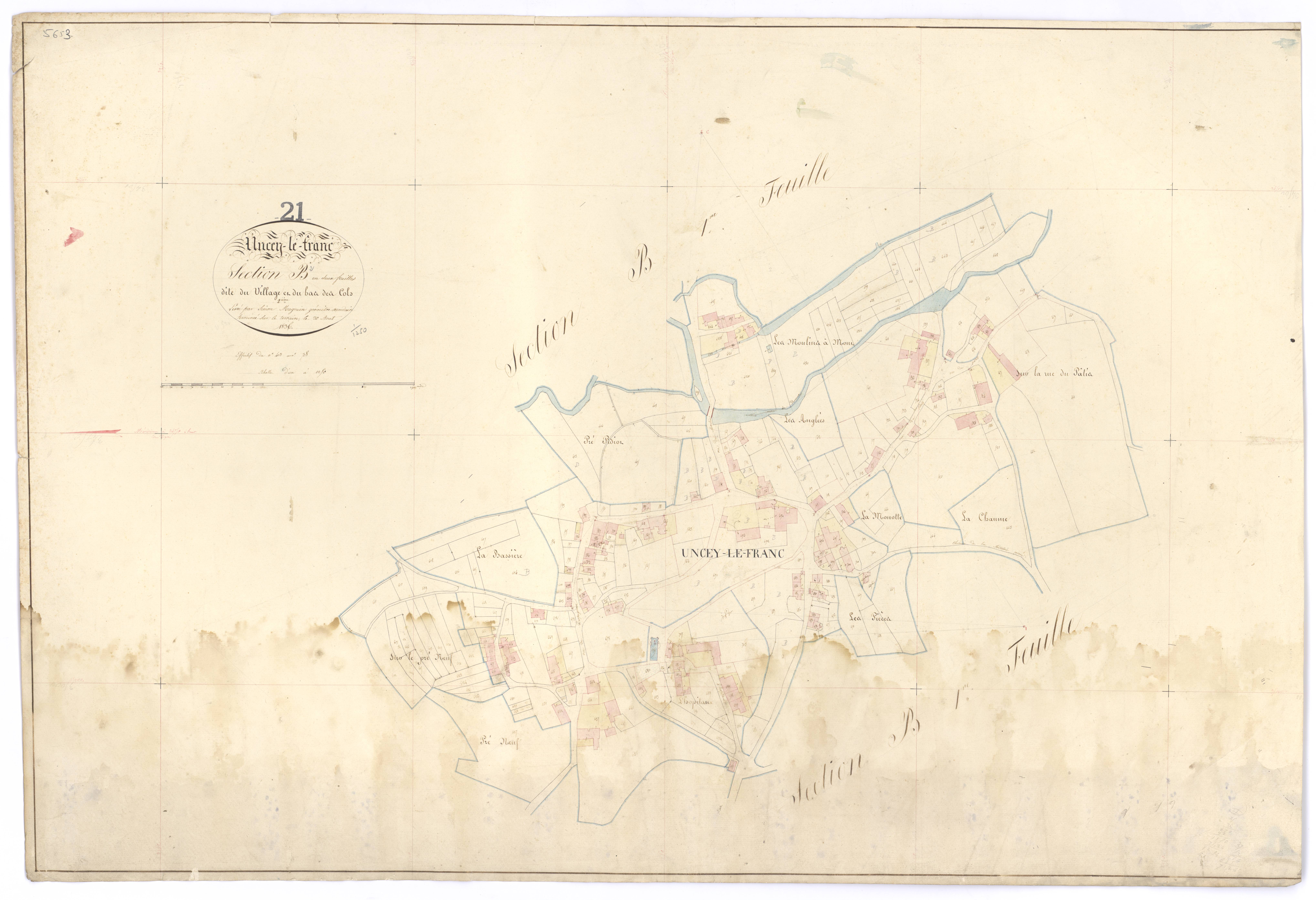 Uncey-le-Franc - Section B2 - 3 P PLAN 649/5
