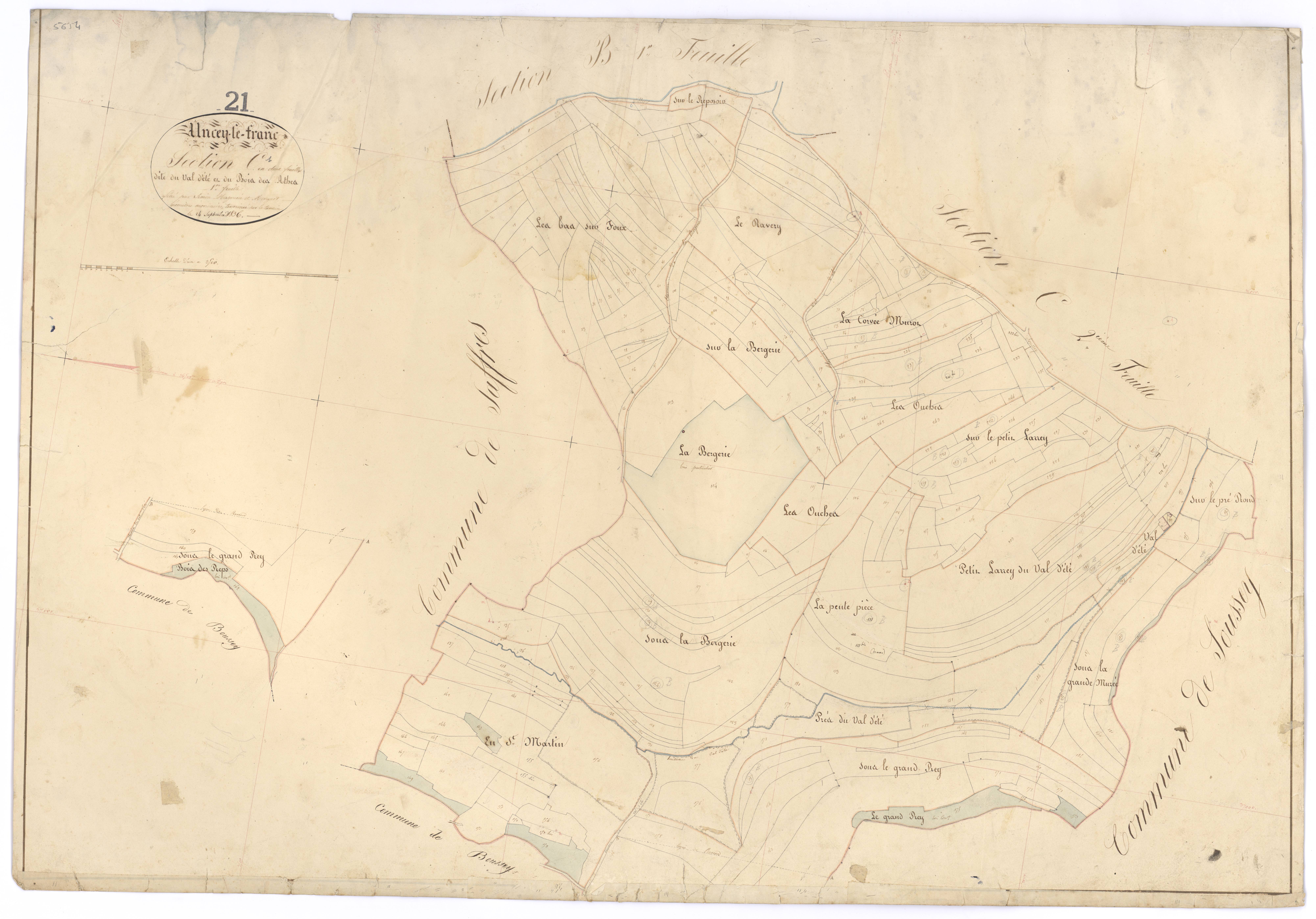 Uncey-le-Franc - Section C1 - 3 P PLAN 649/6