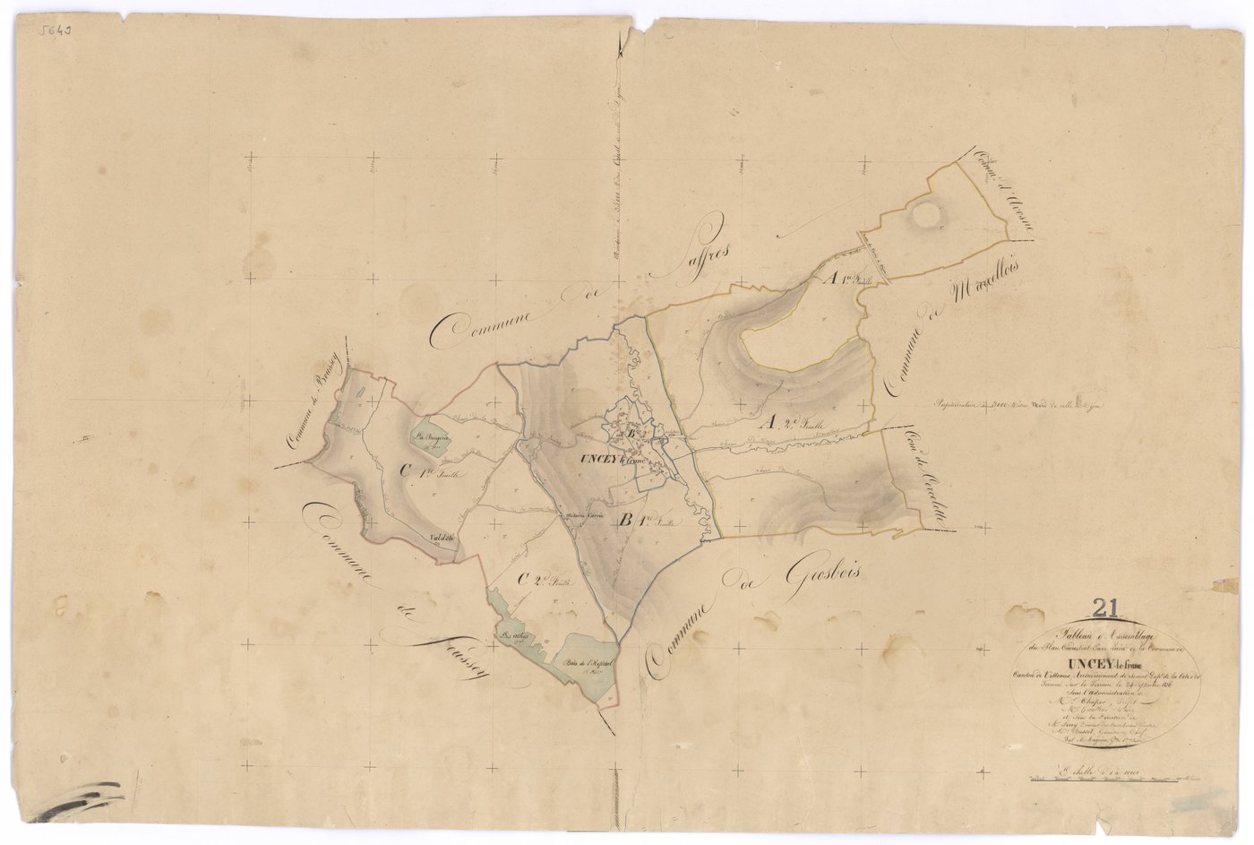 Uncey-le-Franc - Tableau d'assemblage - 3 P PLAN 649/1