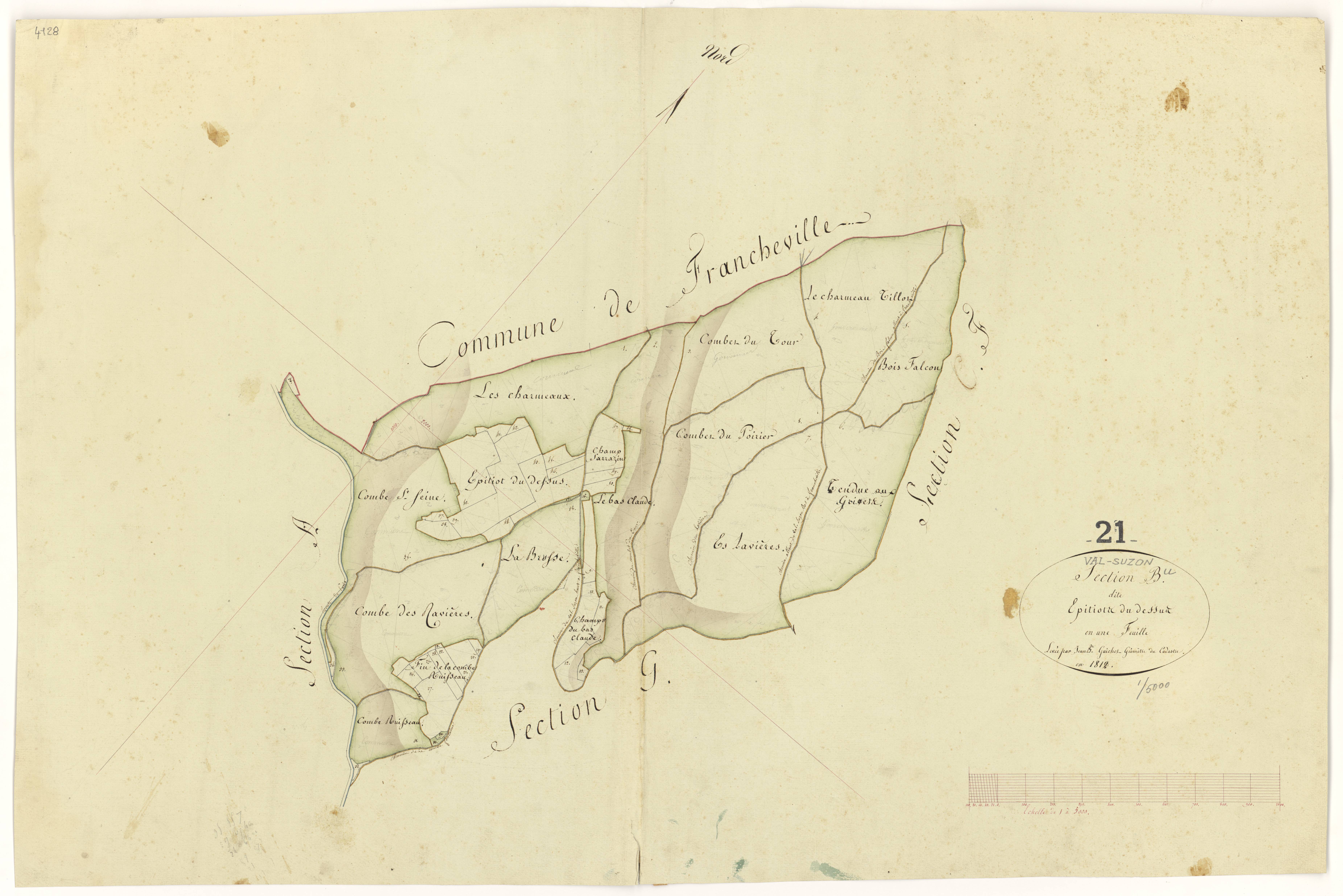 Val-Suzon - Section B - 3 P PLAN 651/3