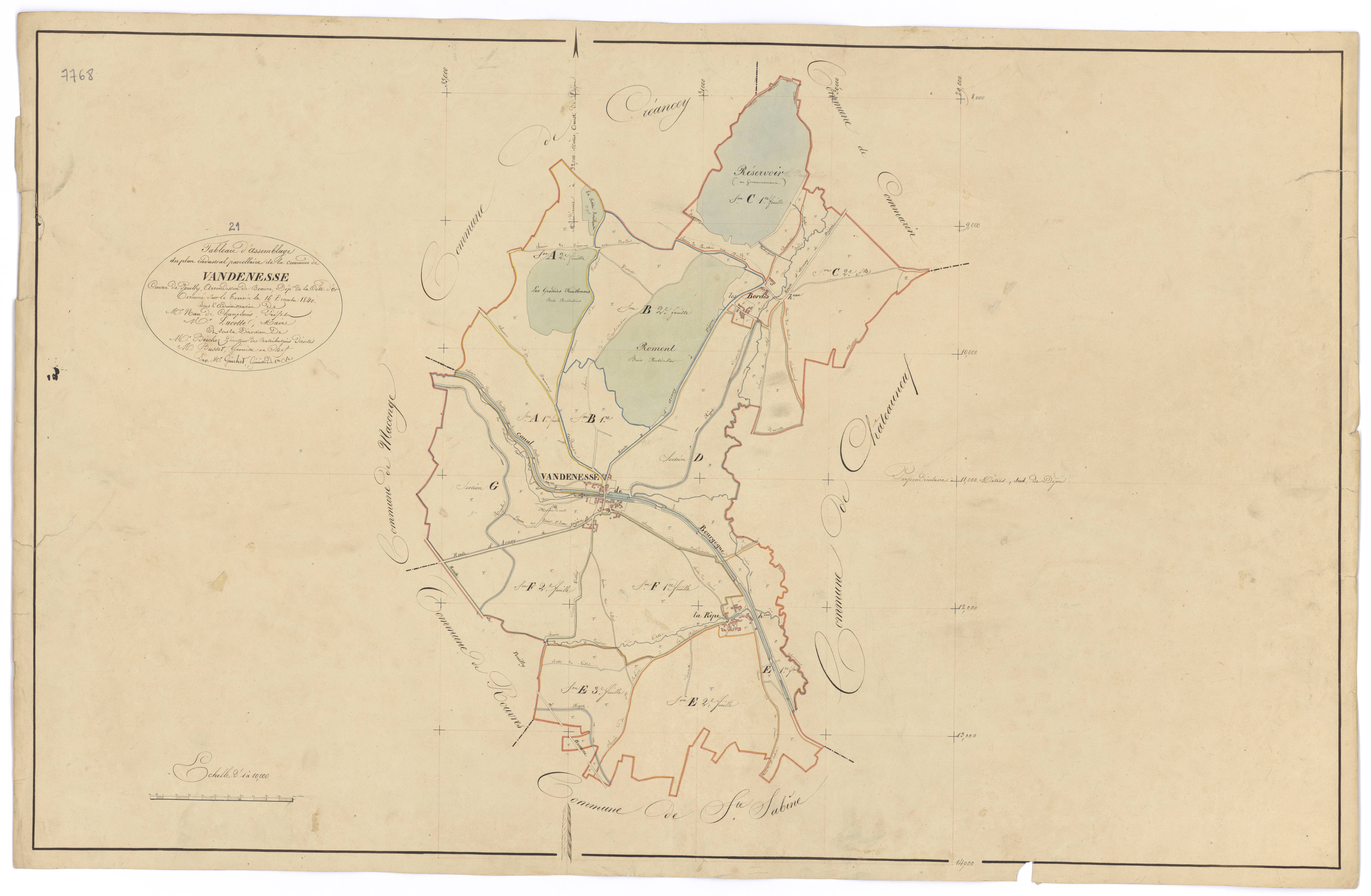 Vandenesse-en-Auxois - Tableau d'assemblage - 3 P PLAN 652/1
