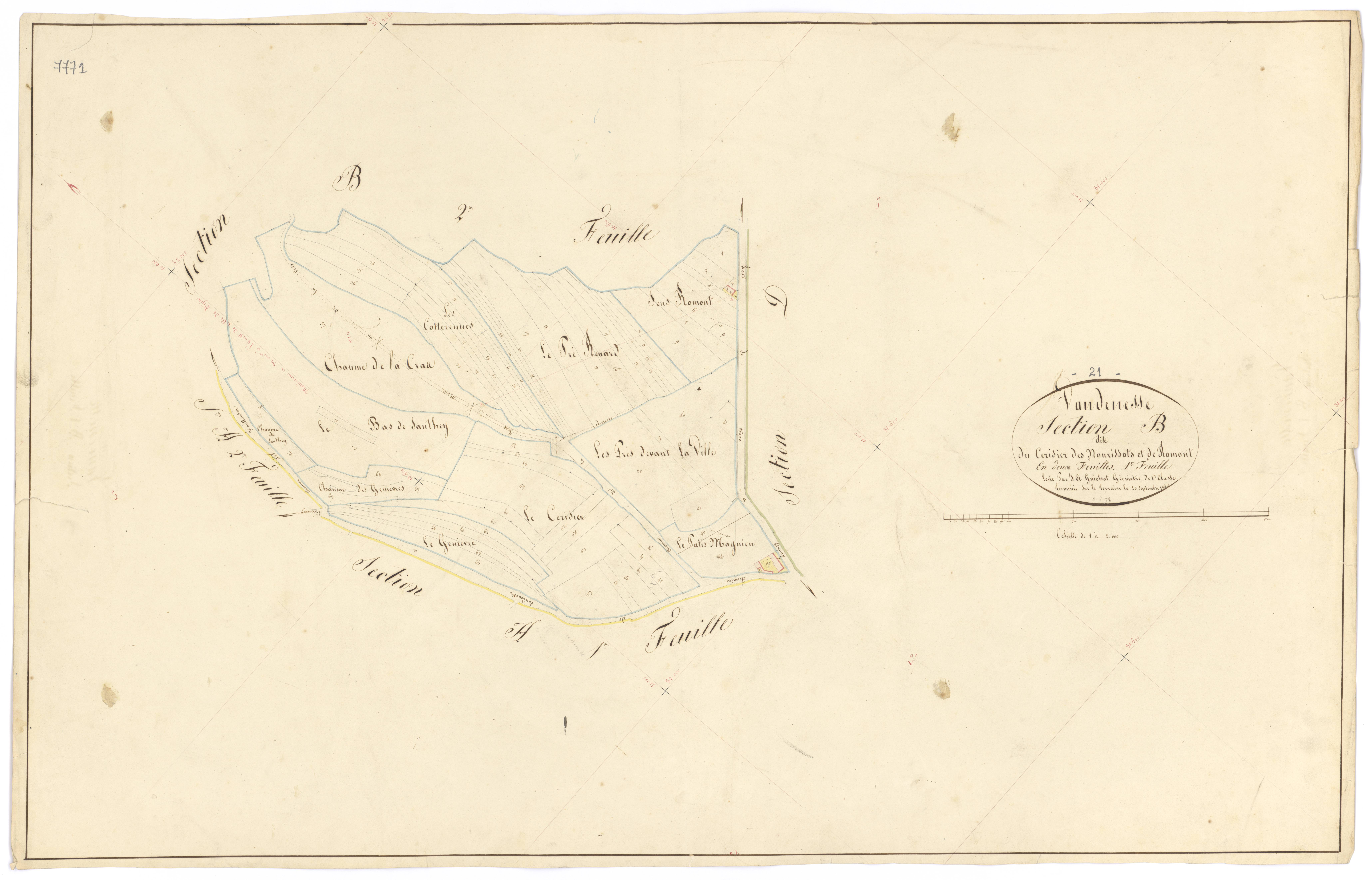 Vandenesse-en-Auxois - Section B1 - 3 P PLAN 652/4