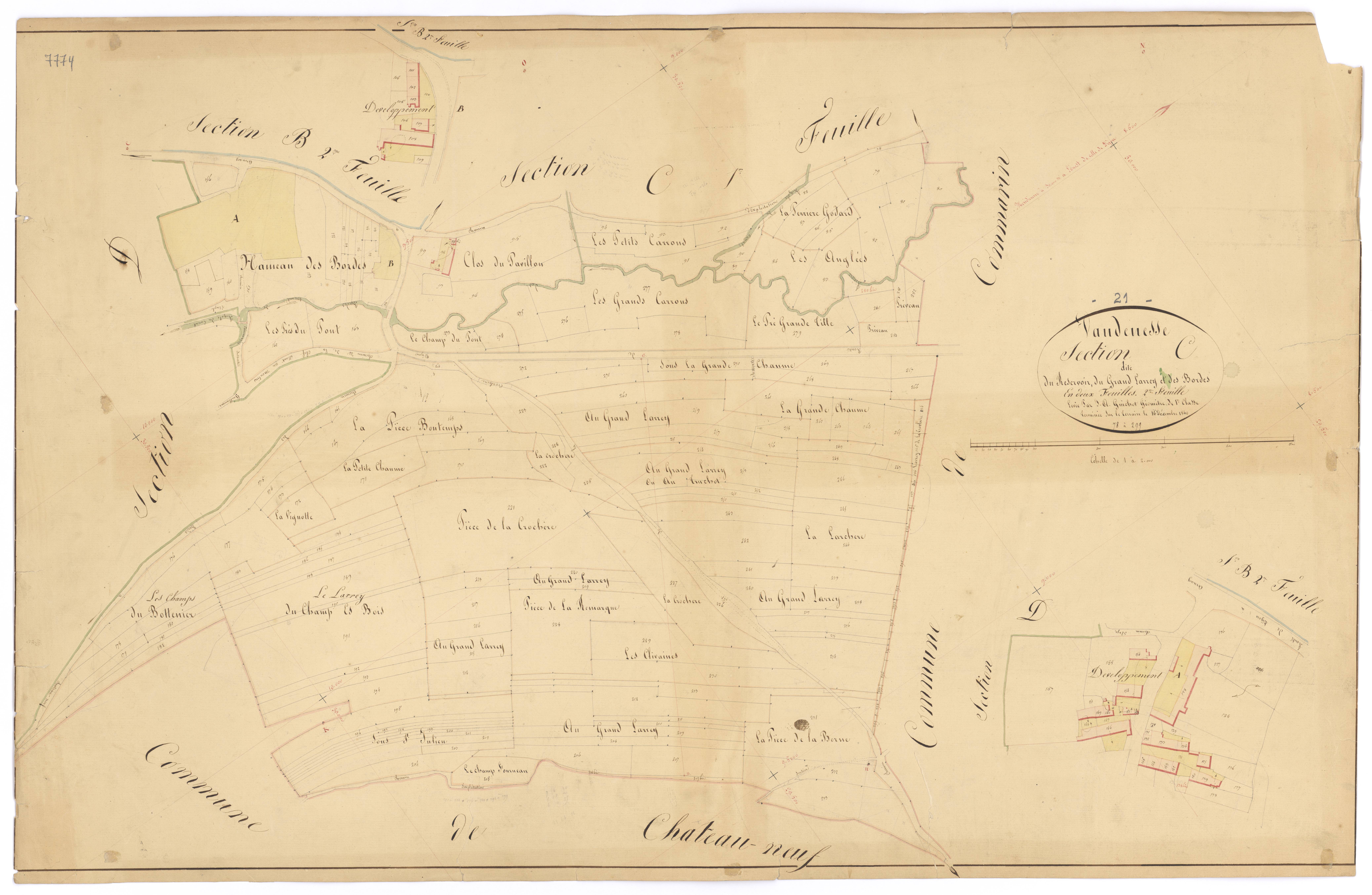 Vandenesse-en-Auxois - Section C2 - 3 P PLAN 652/7