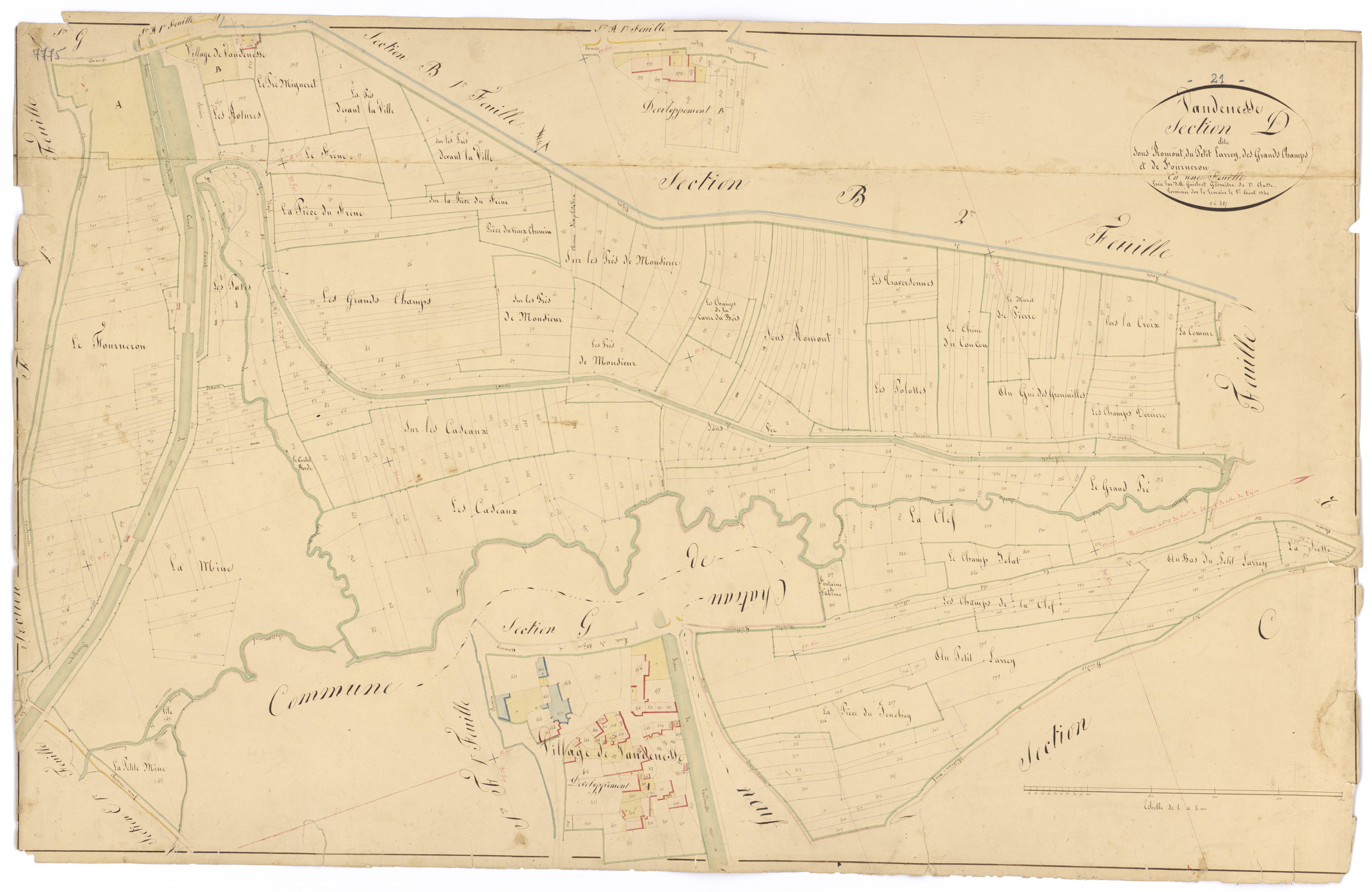 Vandenesse-en-Auxois - Section D - 3 P PLAN 652/8