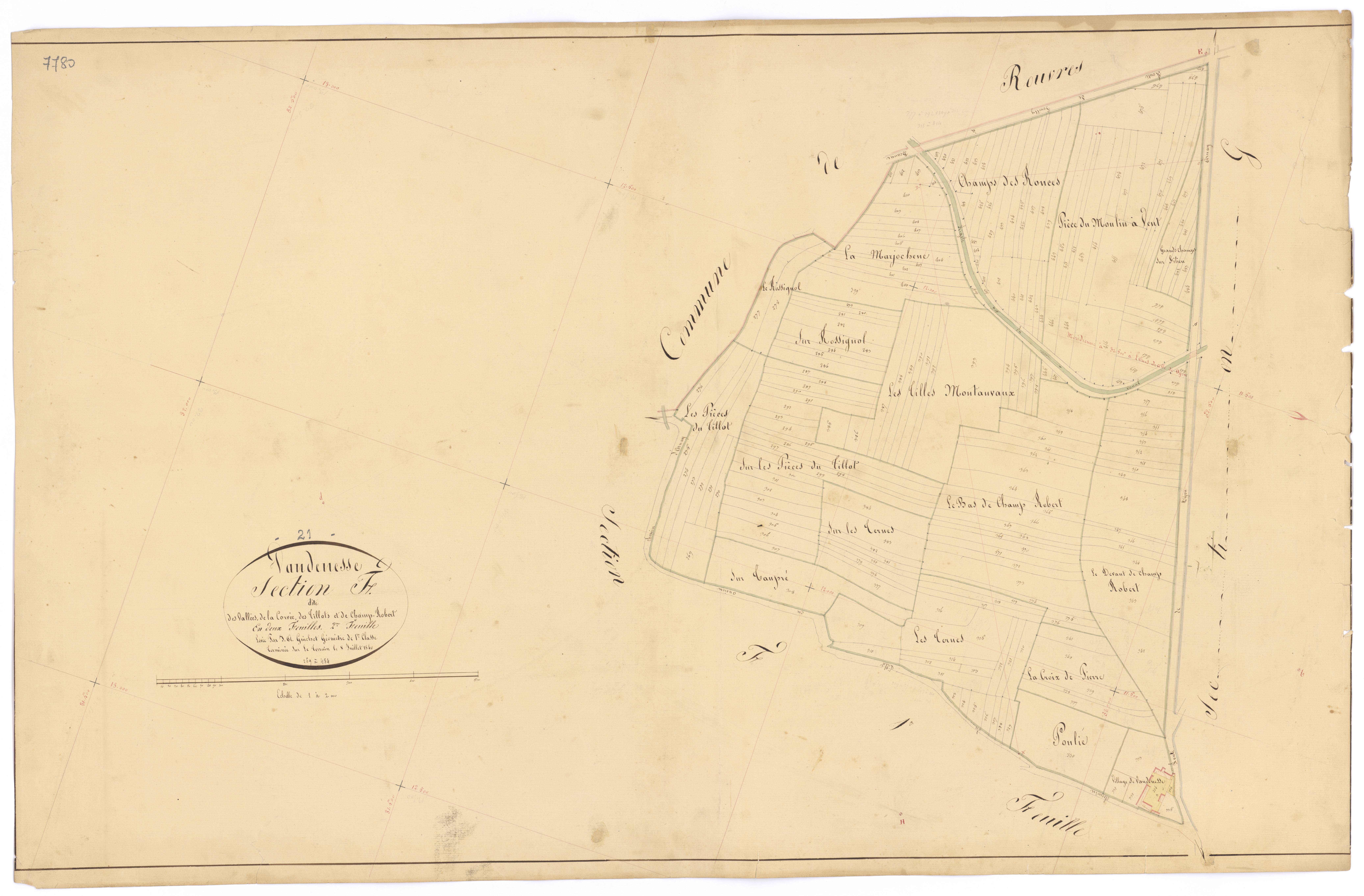 Vandenesse-en-Auxois - Section F2 - 3 P PLAN 652/13