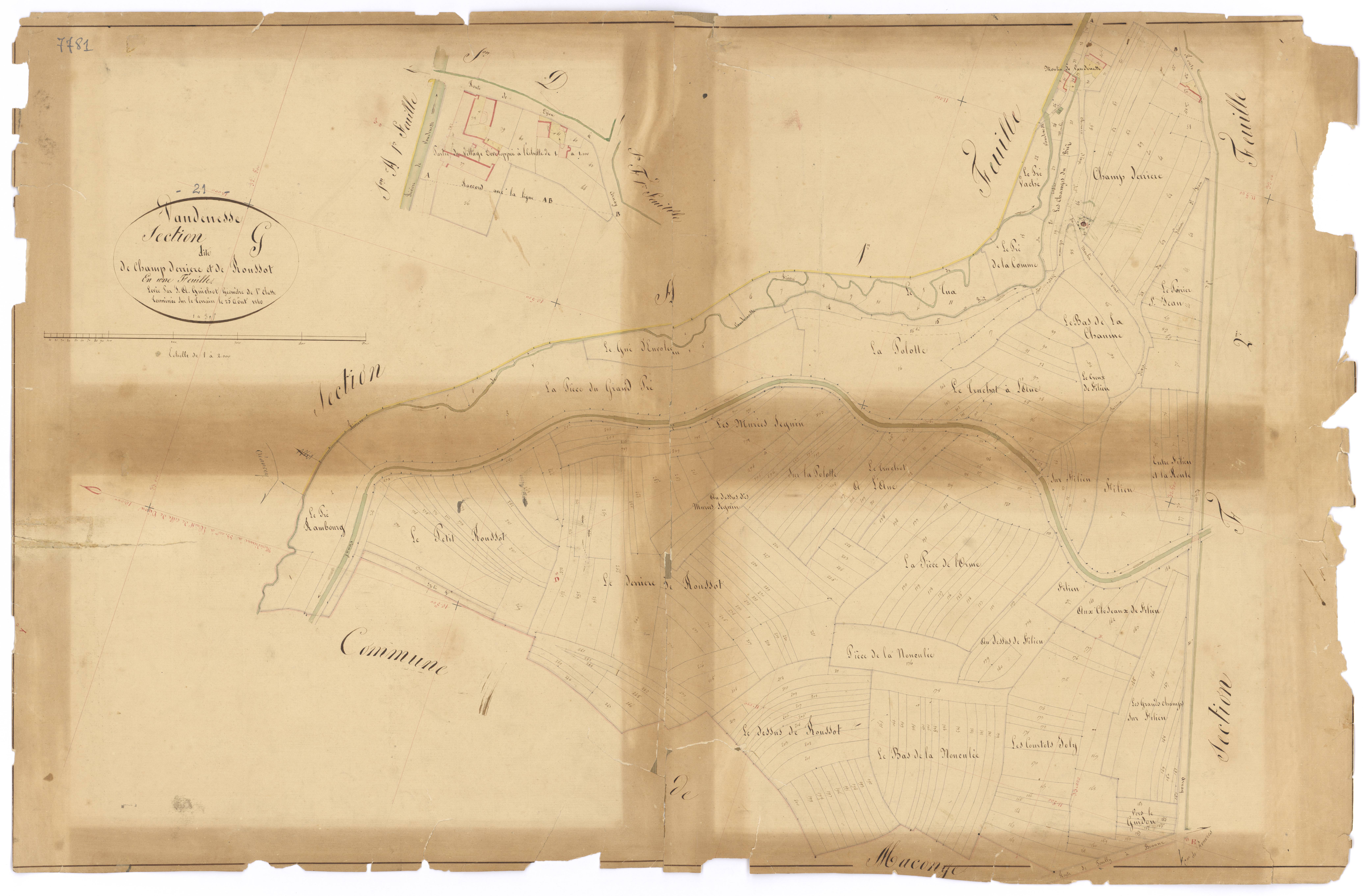 Vandenesse-en-Auxois - Section G - 3 P PLAN 652/14