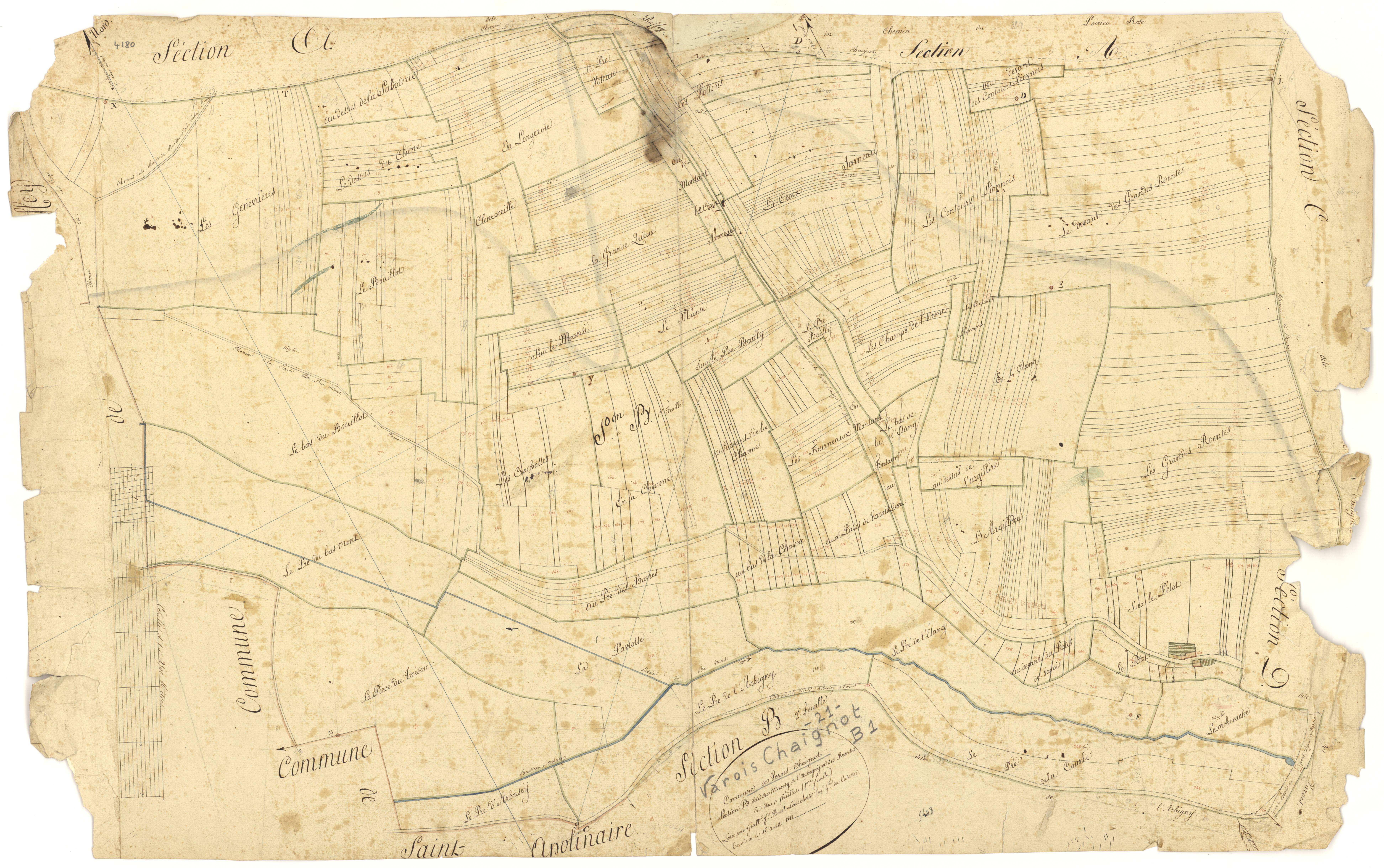 Varois-et-Chaignot - Section B1 - 3 P PLAN 657/3