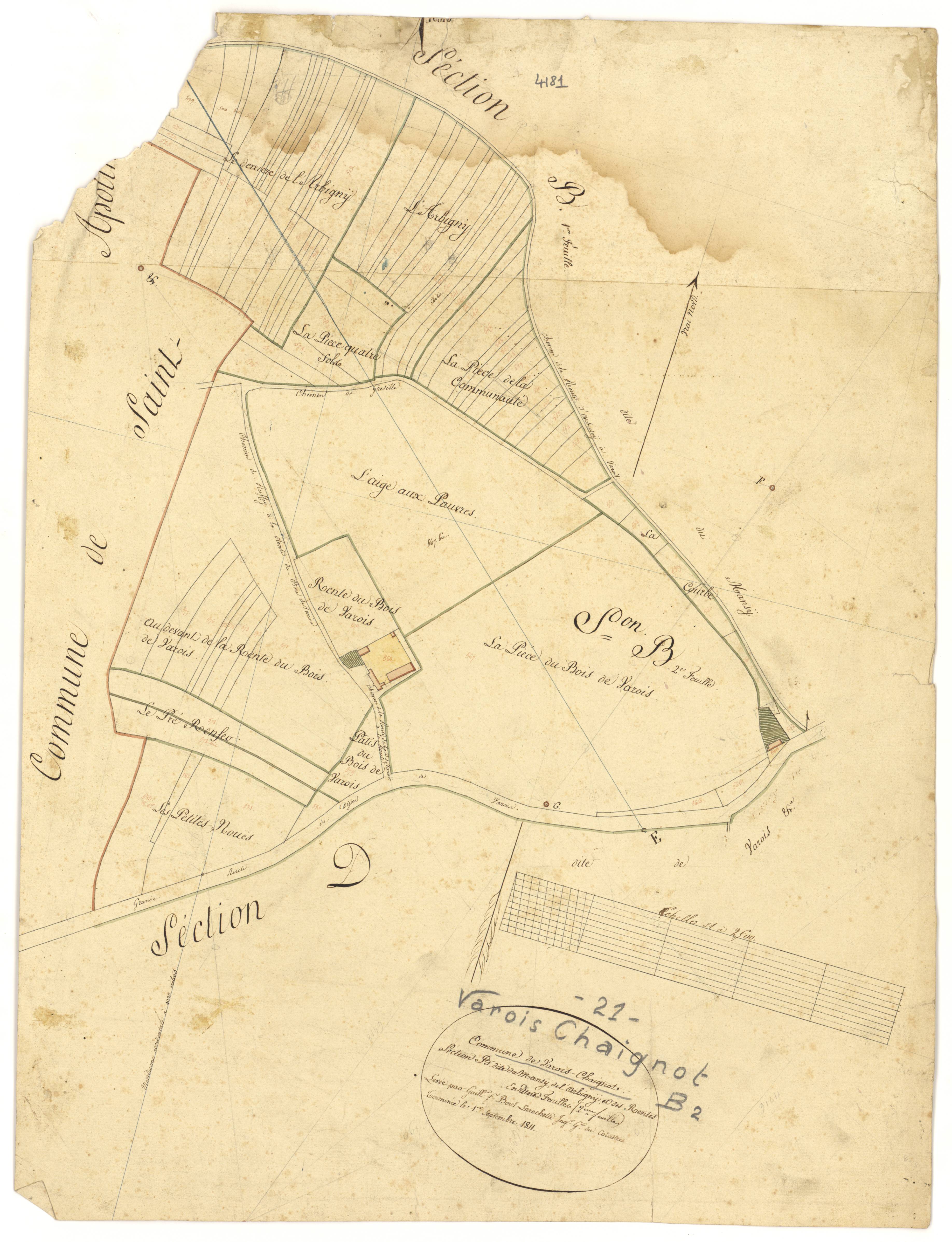 Varois-et-Chaignot - Section B2 - 3 P PLAN 657/4