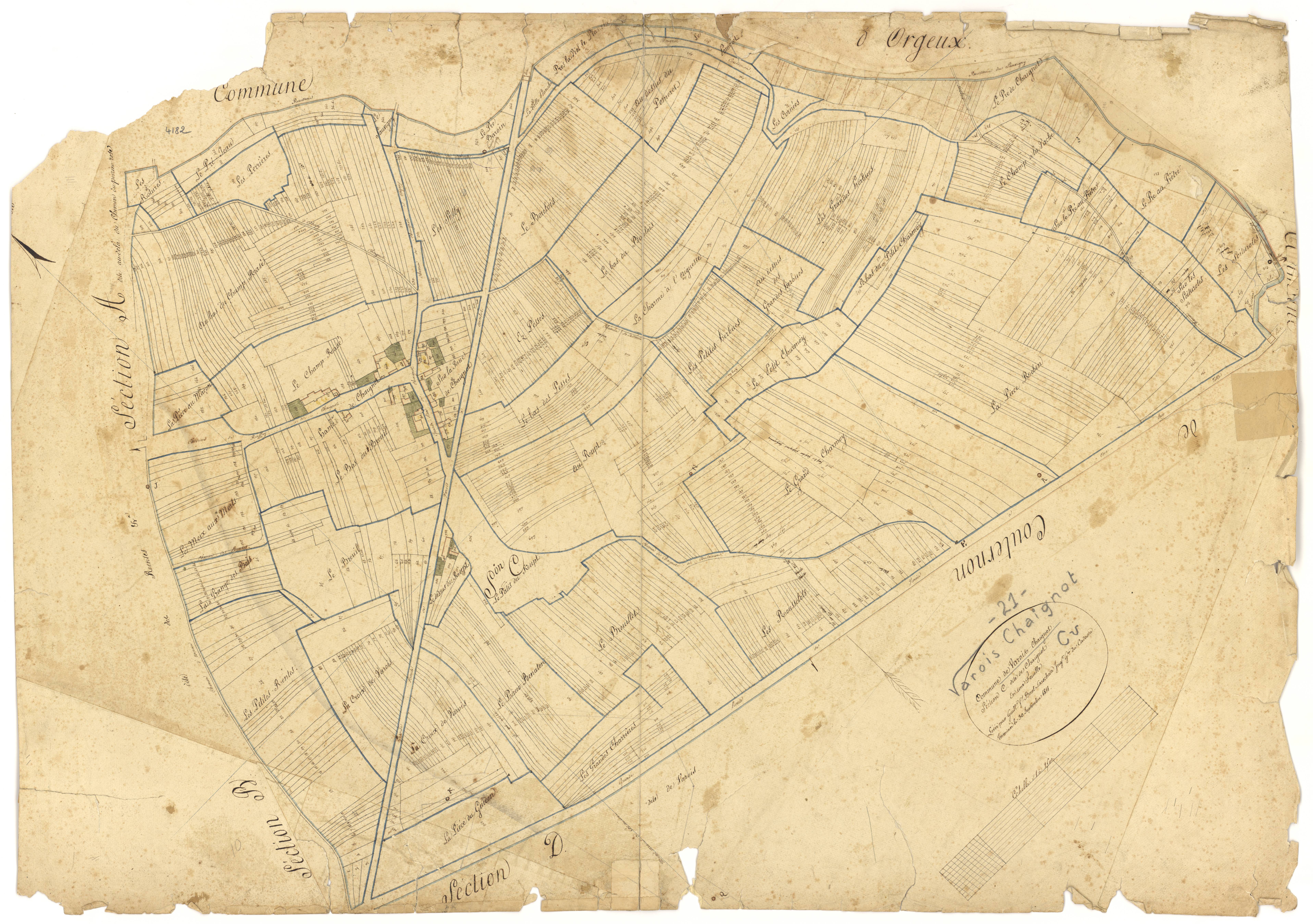 Varois-et-Chaignot - Section C - 3 P PLAN 657/5