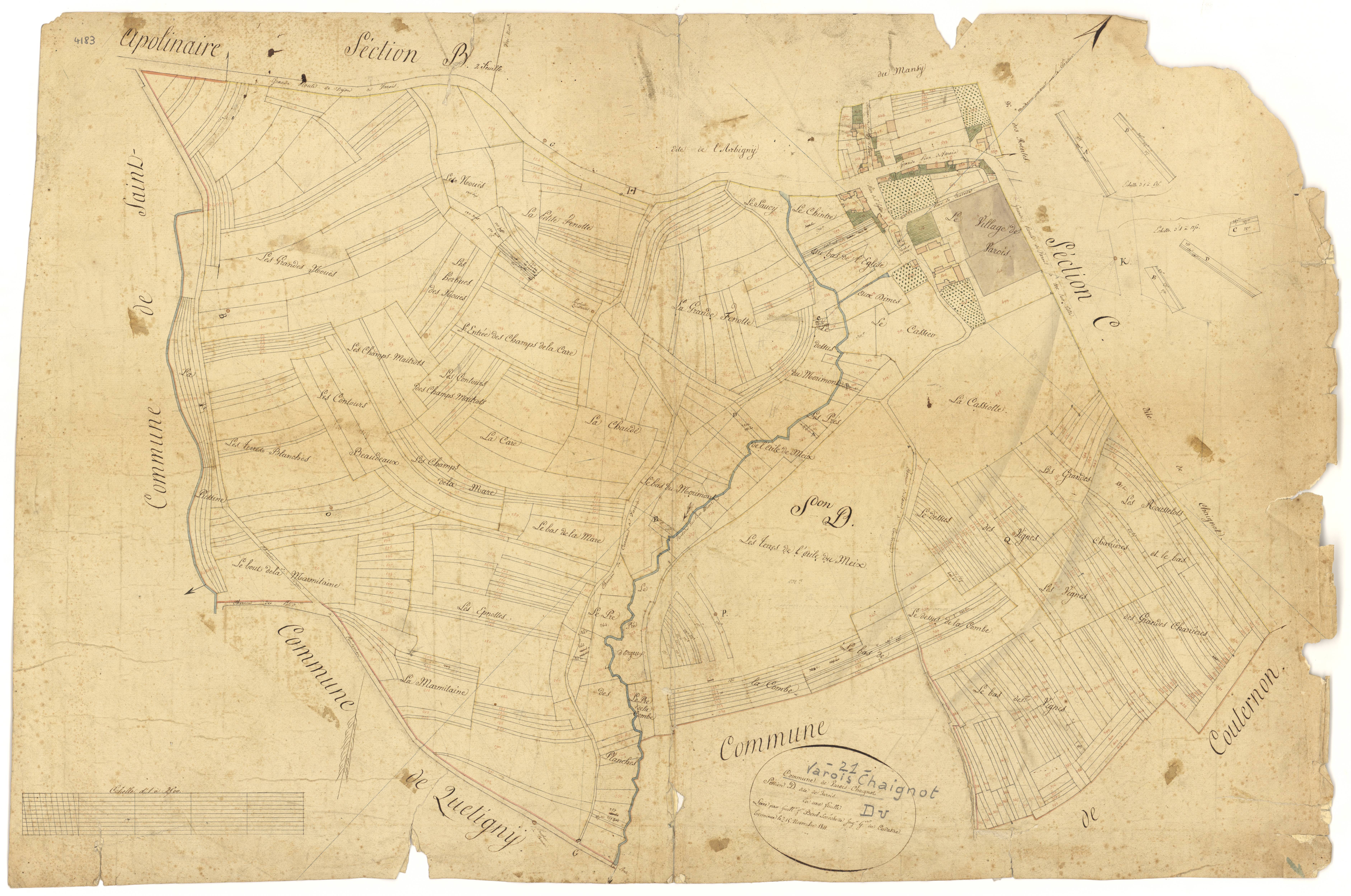 Varois-et-Chaignot - Section D - 3 P PLAN 657/6