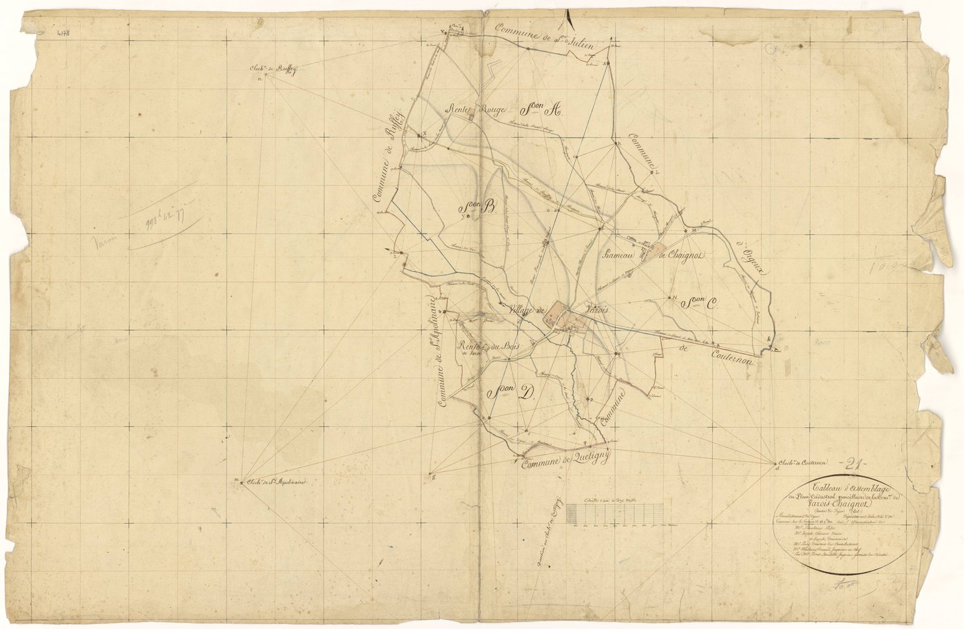 Varois-et-Chaignot - Tableau d'assemblage - 3 P PLAN 657/1