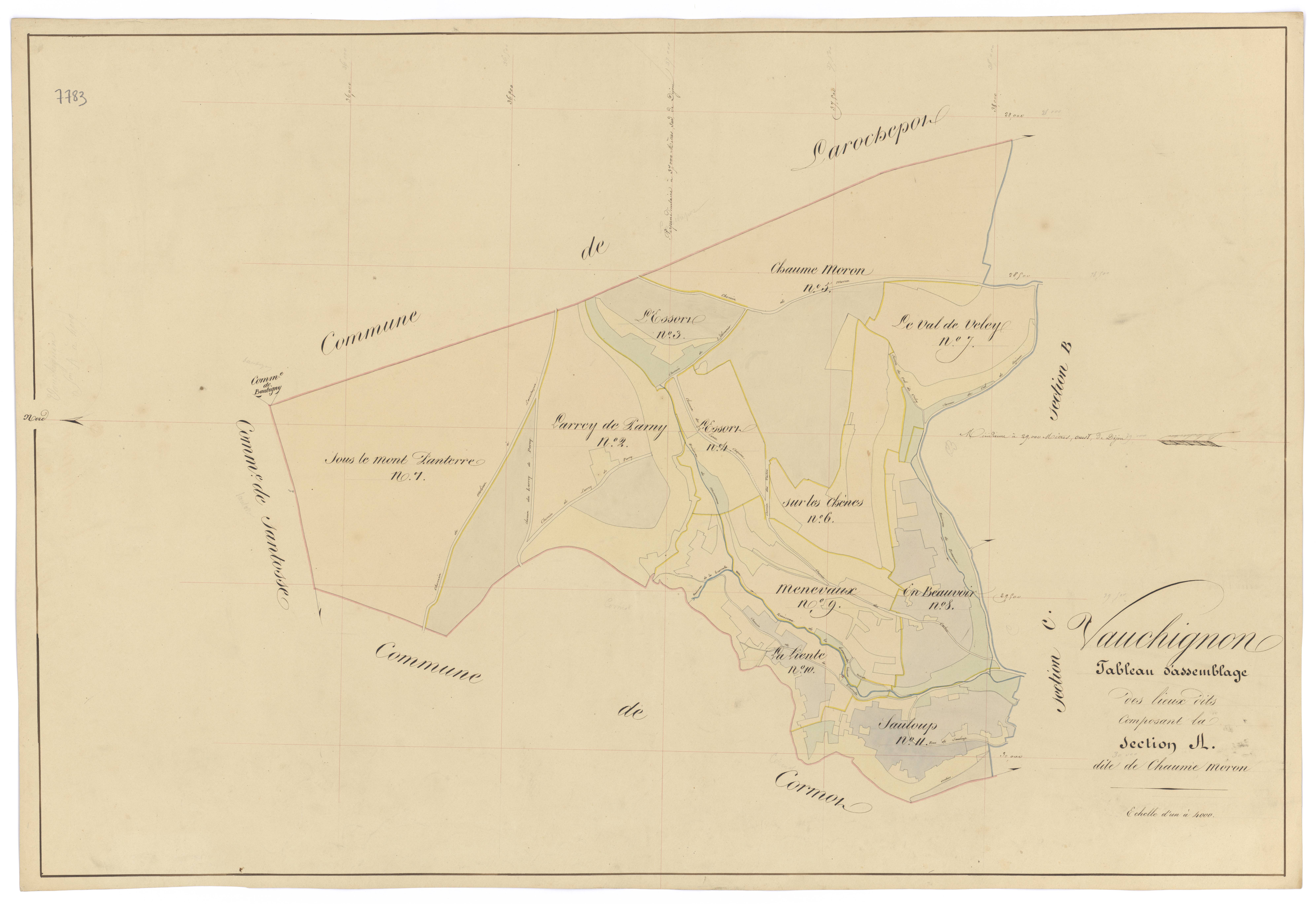 Vauchignon - Section A (tableau d'assemblage) - 3 P PLAN 658/2
