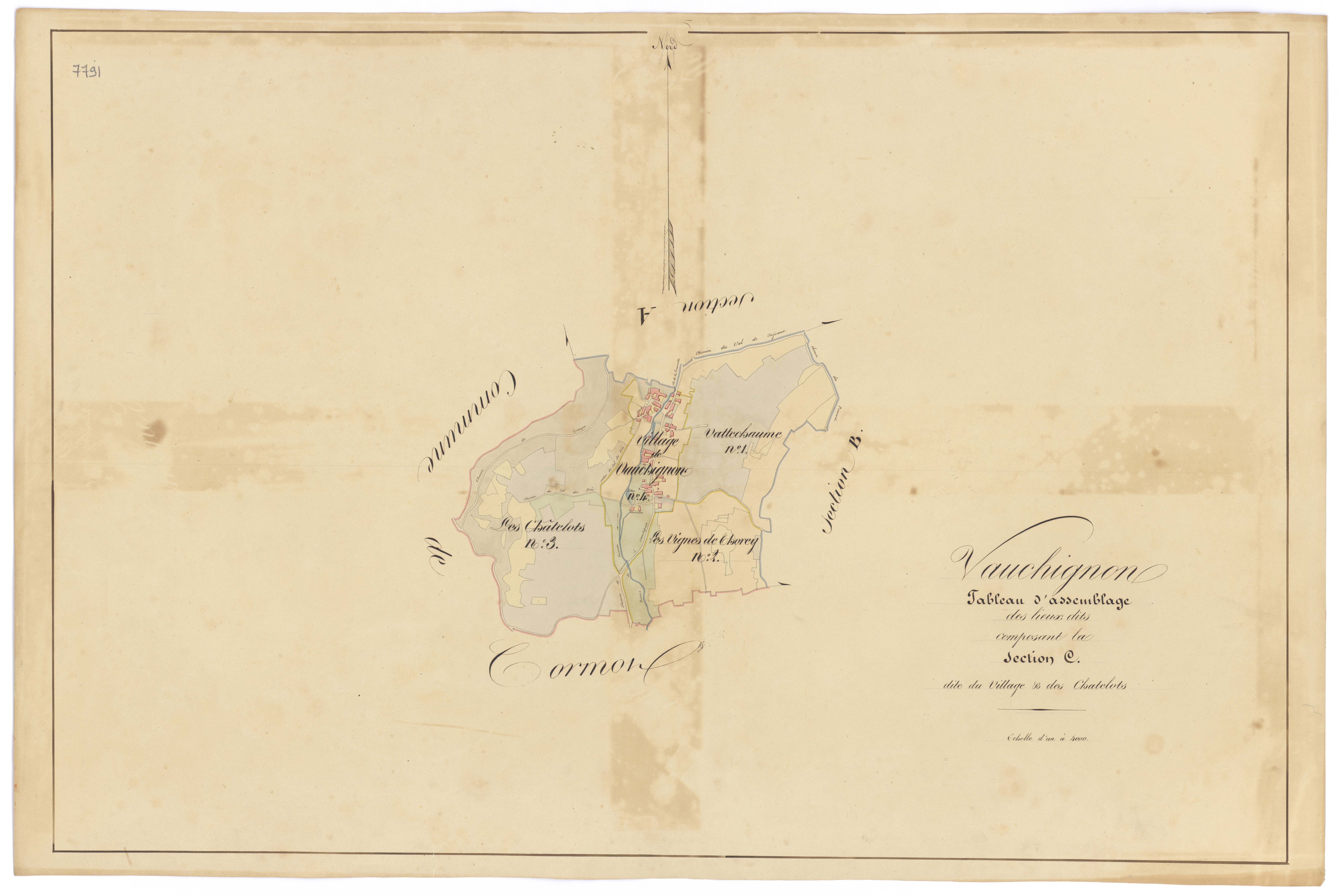 Vauchignon - Section C (tableau d'assemblage) - 3 P PLAN 658/10