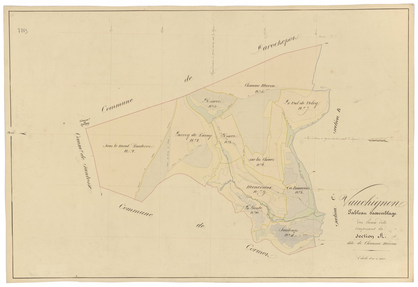 Vauchignon - Section A (tableau d'assemblage) - 3 P PLAN 658/2