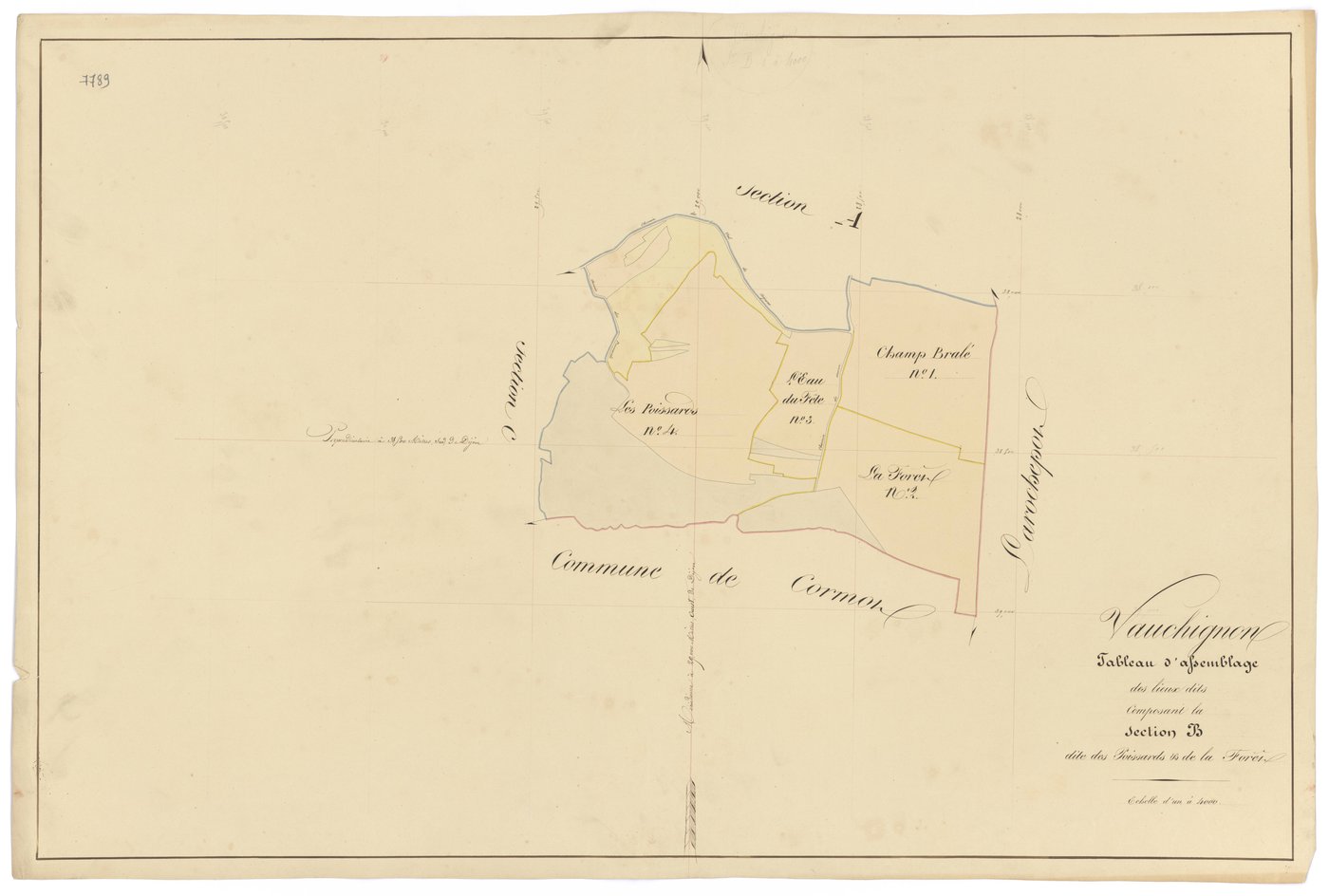 Vauchignon - Section B (tableau d'assemblage) - 3 P PLAN 658/8