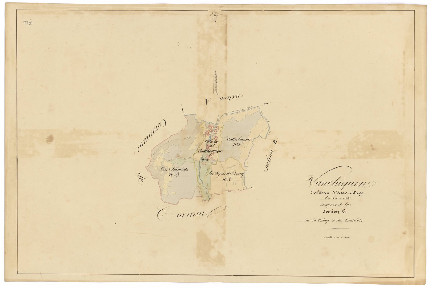 Vauchignon - Section C (tableau d'assemblage) - 3 P PLAN 658/10