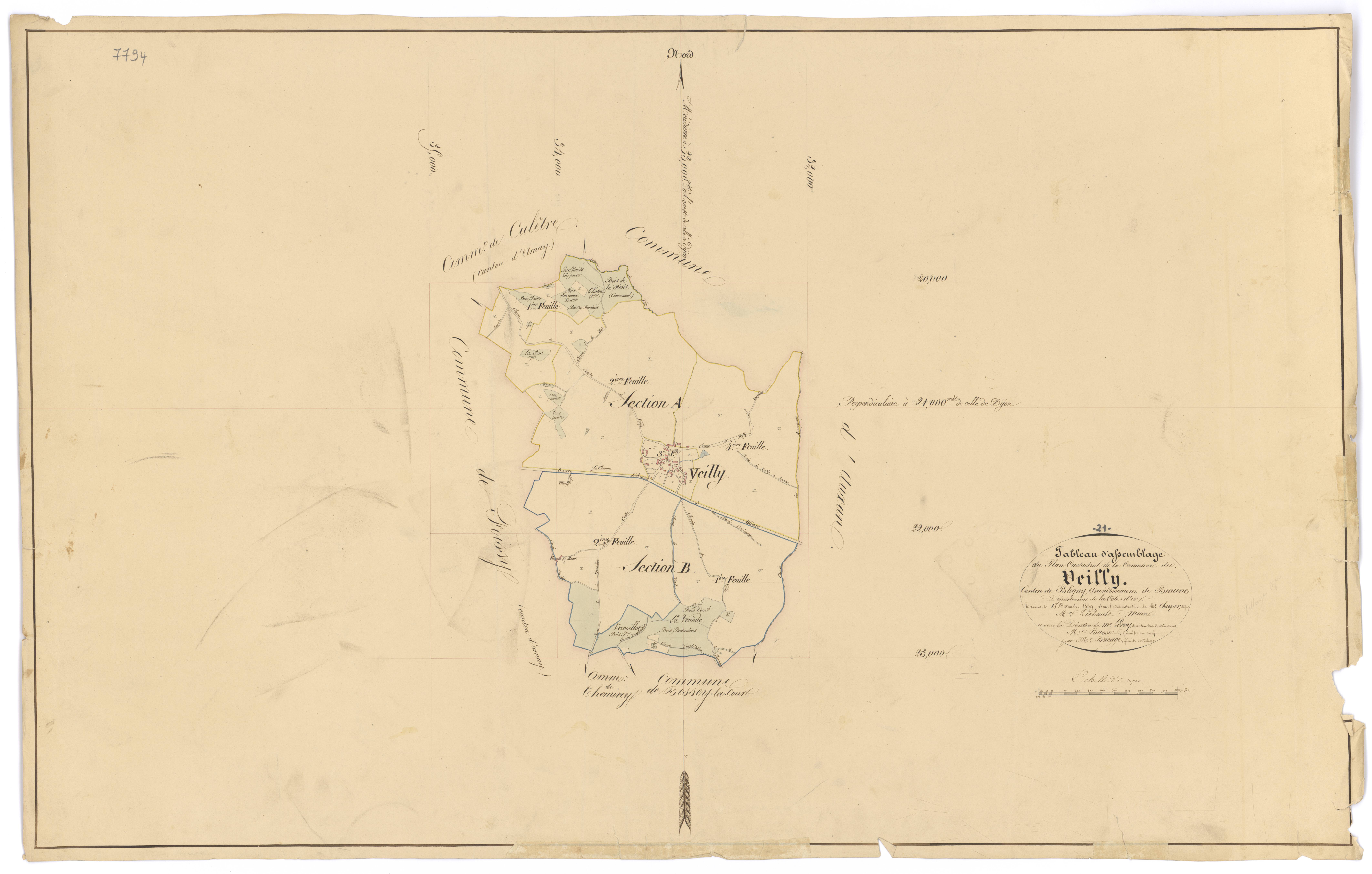 Veilly - Tableau d'assemblage - 3 P PLAN 660/1