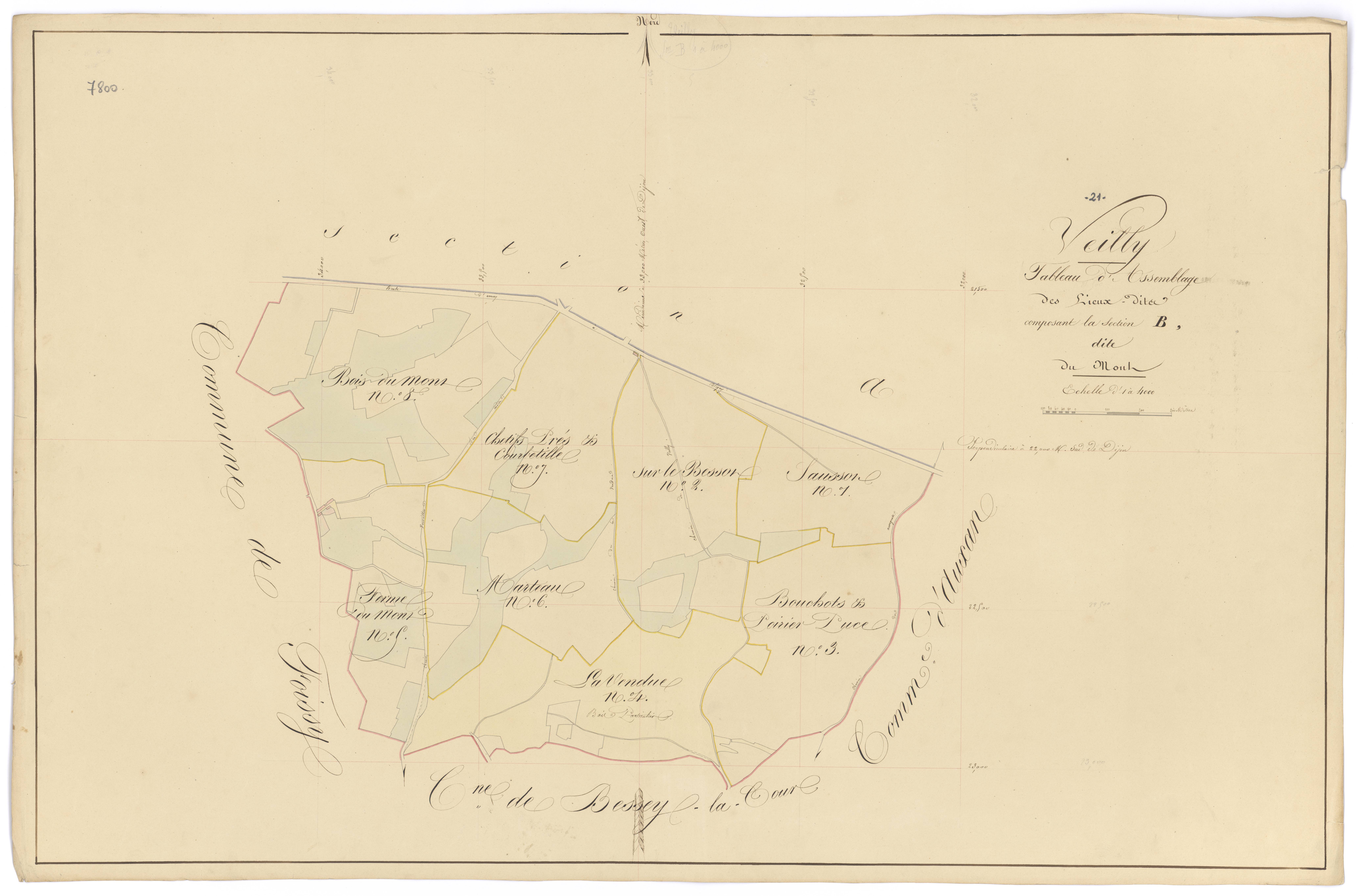 Veilly - Section B (tableau d'assemblage) - 3 P PLAN 660/7