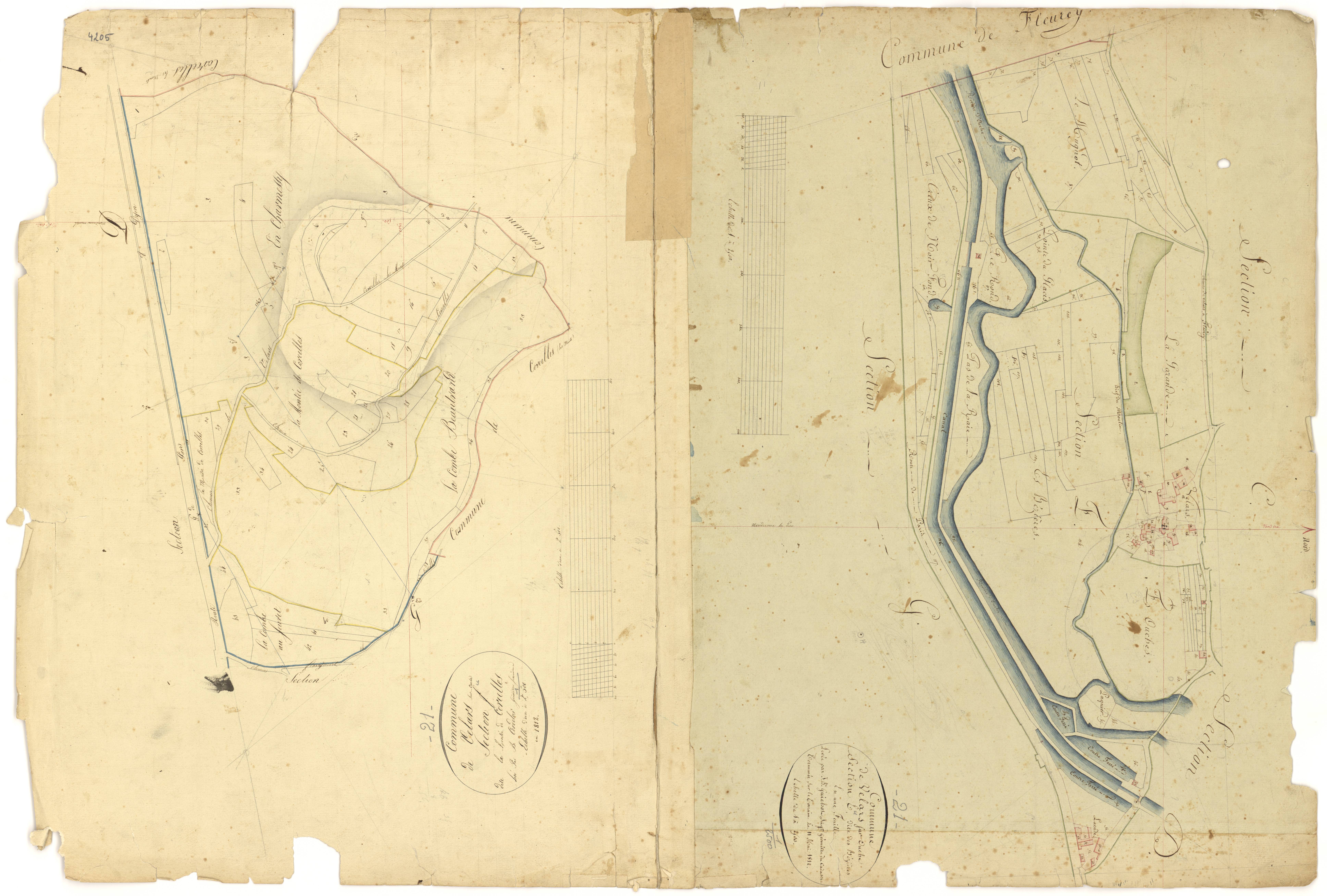 Velars-sur-Ouche - Sections E et F - 3 P PLAN 661/7
