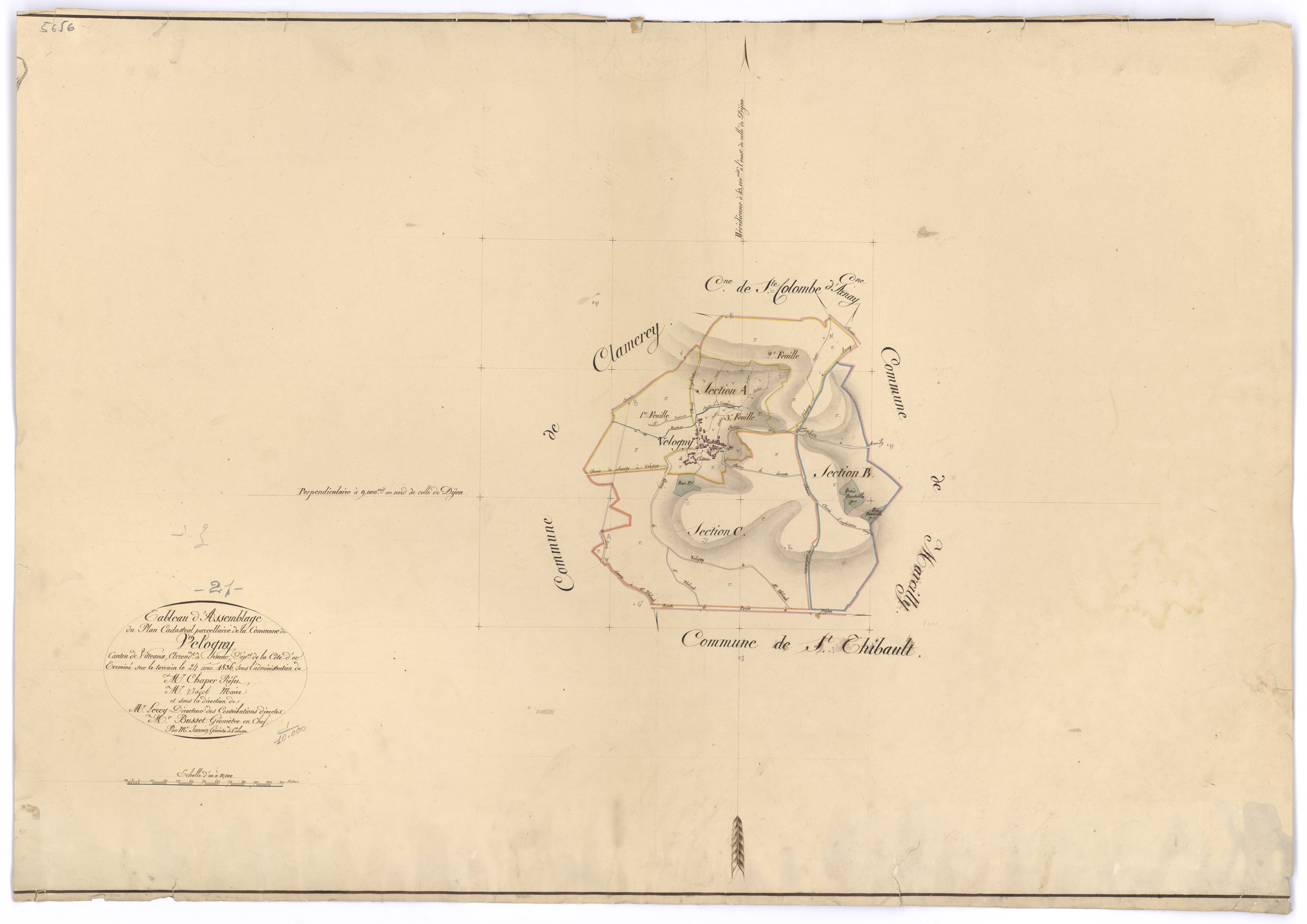 Velogny - Tableau d'assemblage - 3 P PLAN 662/1