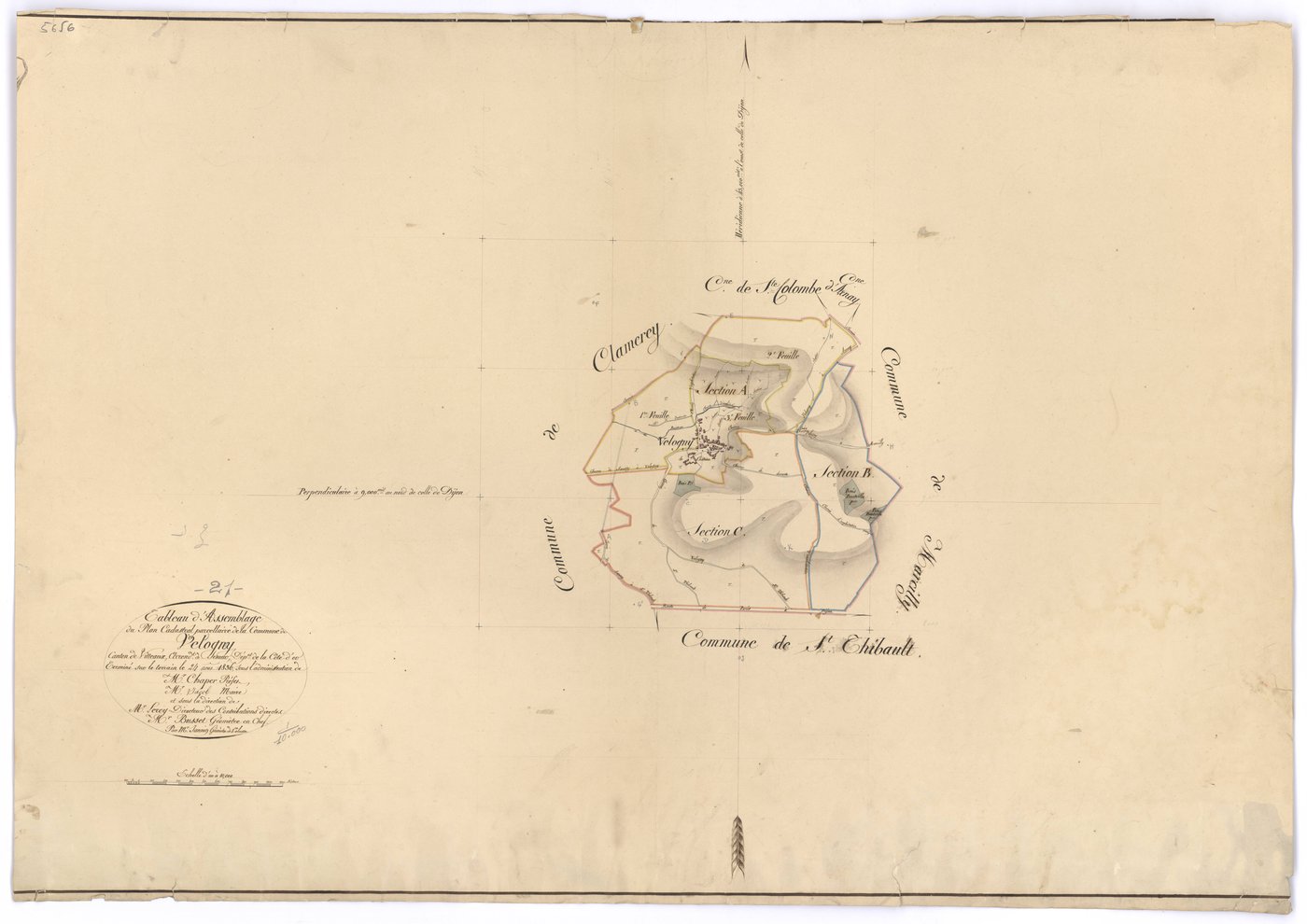 Velogny - Tableau d'assemblage - 3 P PLAN 662/1
