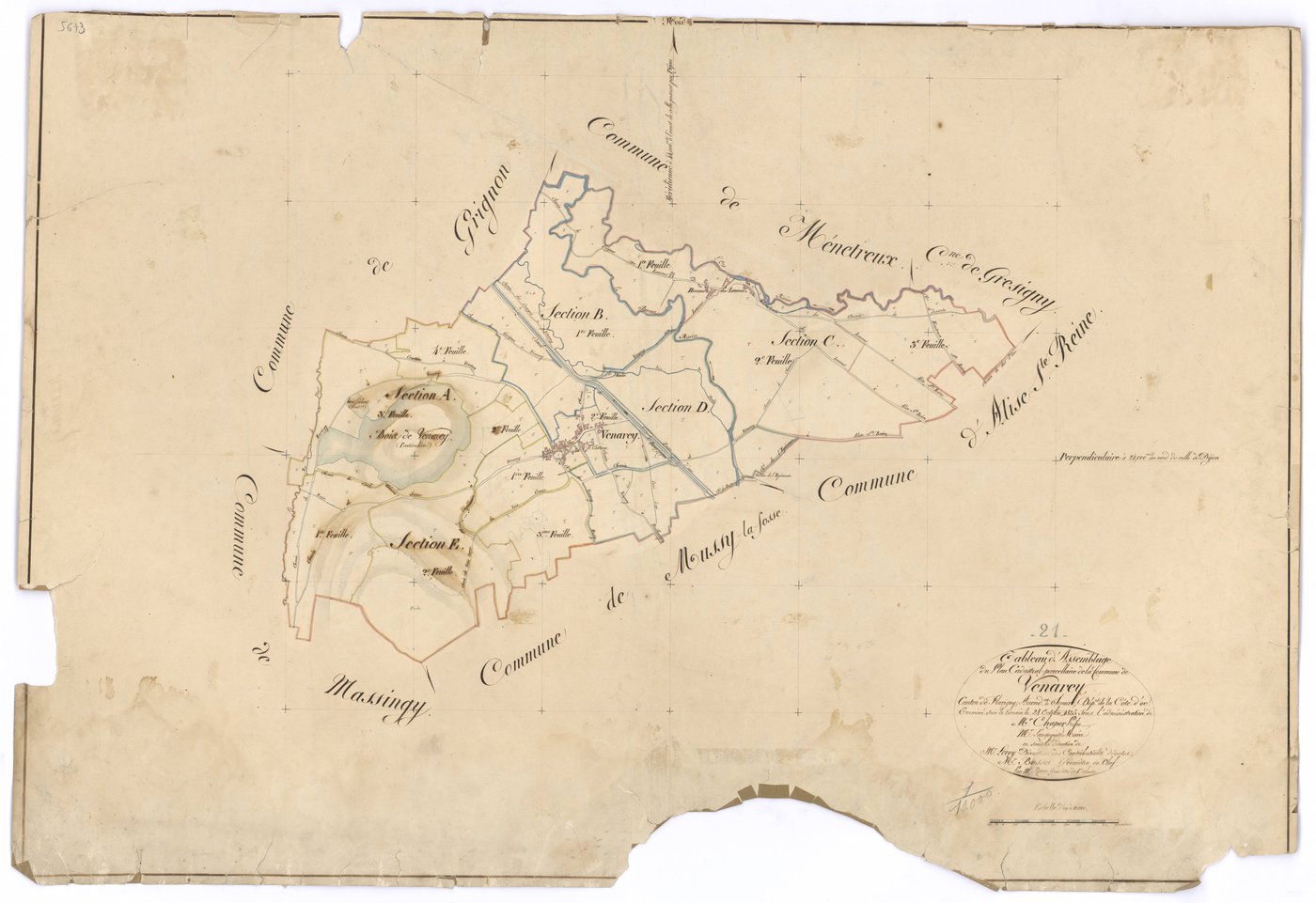 Venarey-les-Laumes - Tableau d'assemblage - 3 P PLAN 663/1