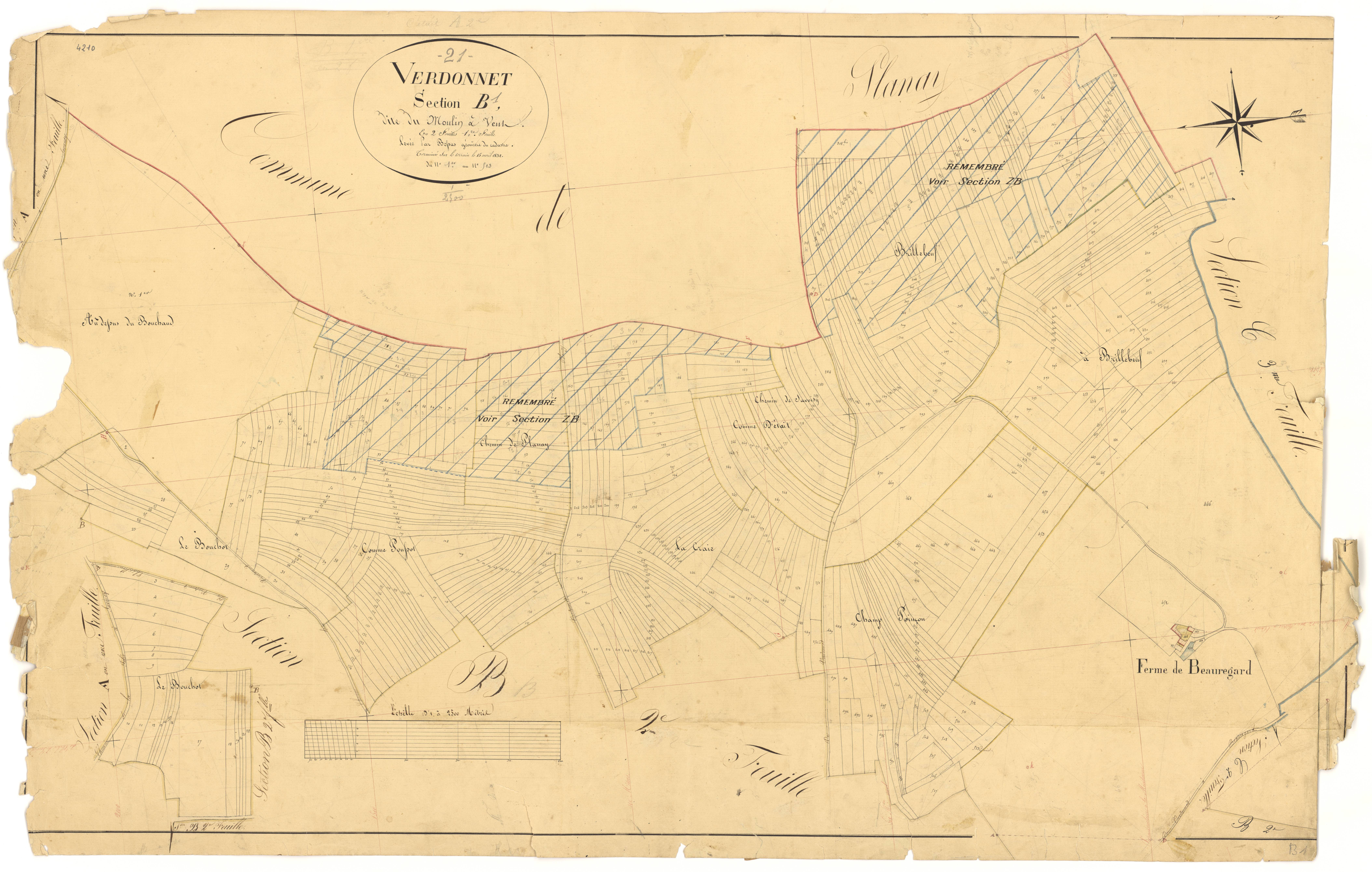 Verdonnet - Section B1 - 3 P PLAN 664/3