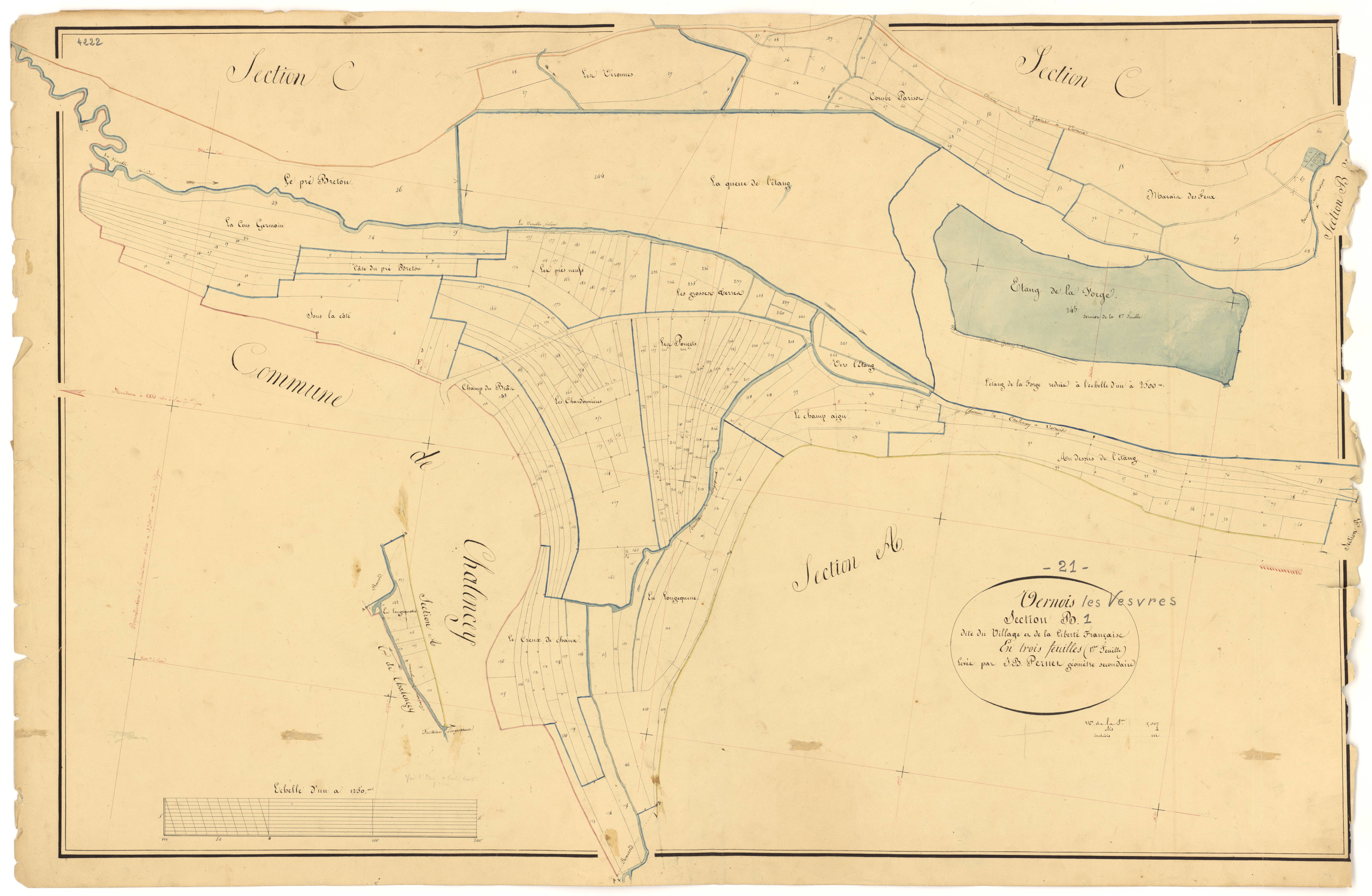 Vernois-lès-Vesvres - Section B1 - 3 P PLAN 666/3