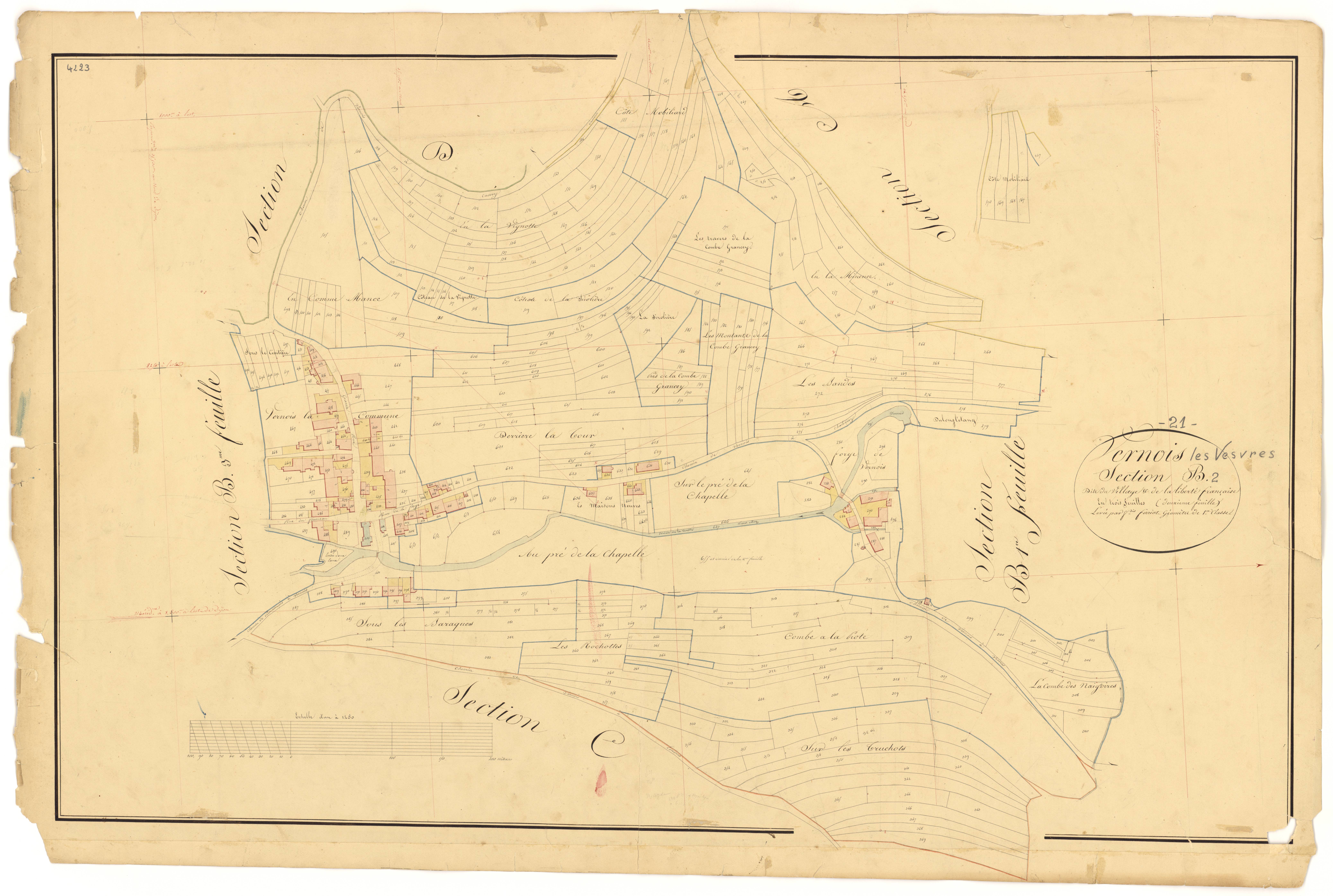Vernois-lès-Vesvres - Section B2 - 3 P PLAN 666/4