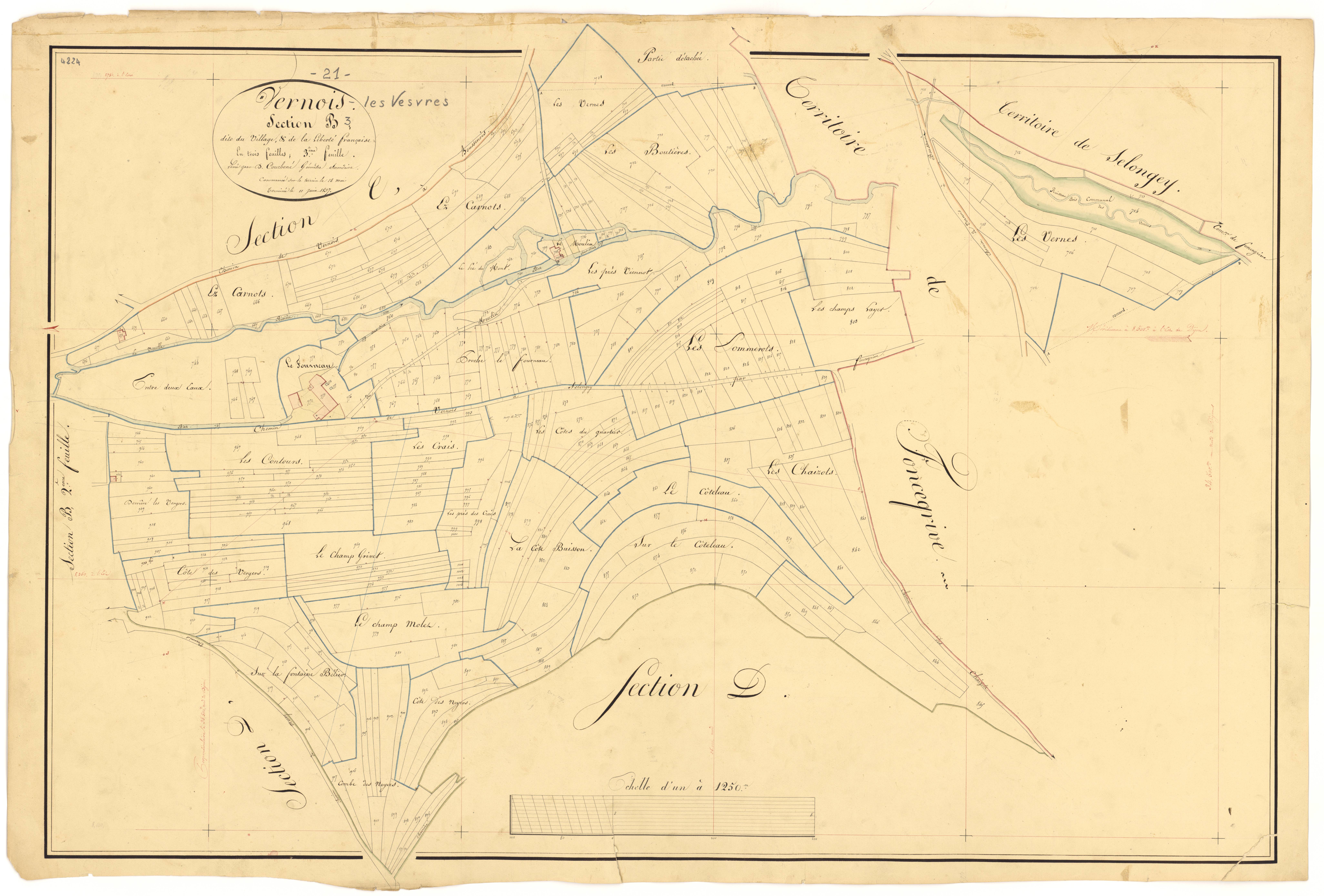 Vernois-lès-Vesvres - Section B3 - 3 P PLAN 666/5
