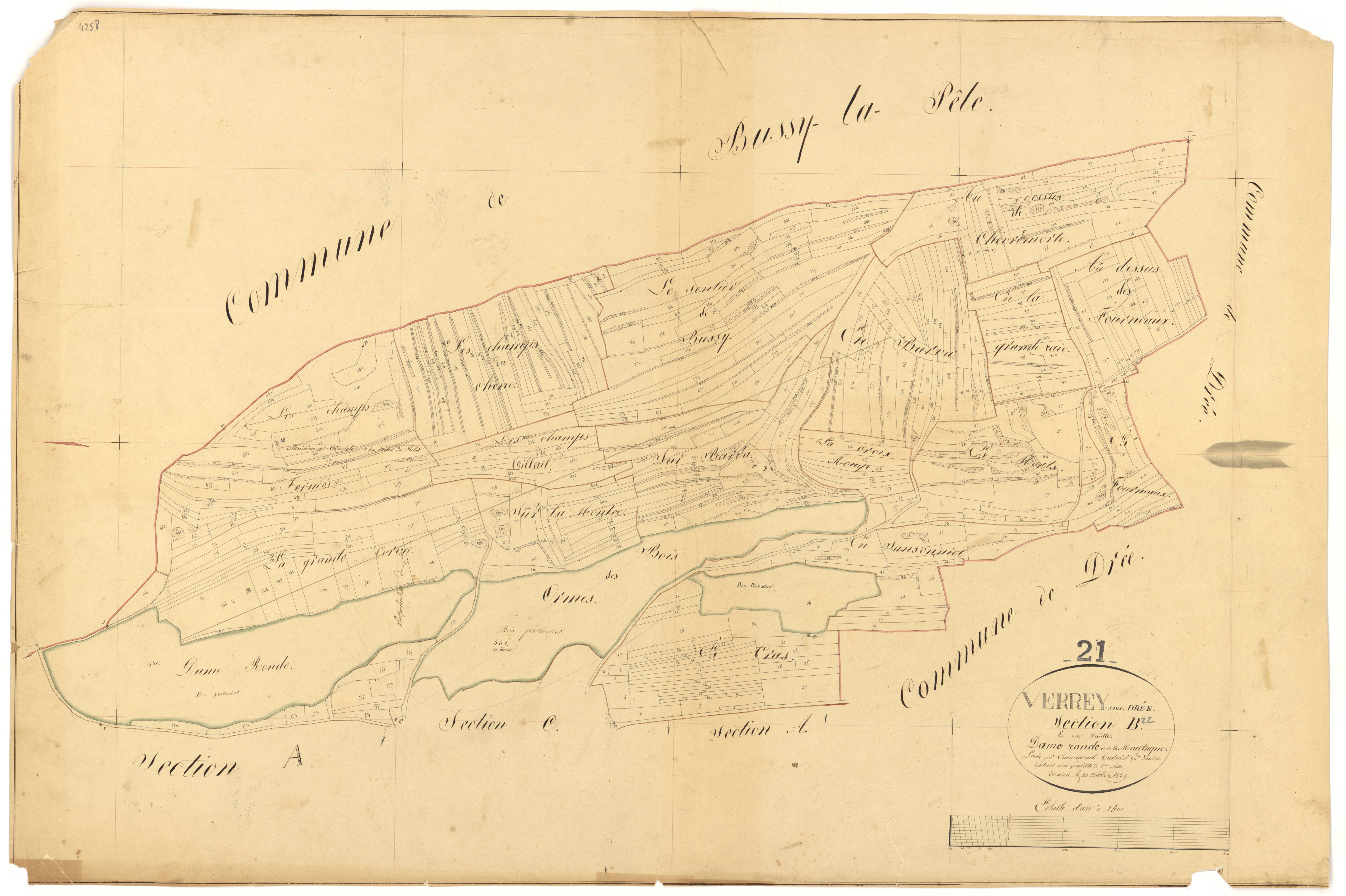 Verrey-sous-Drée - Section B - 3 P PLAN 670/3