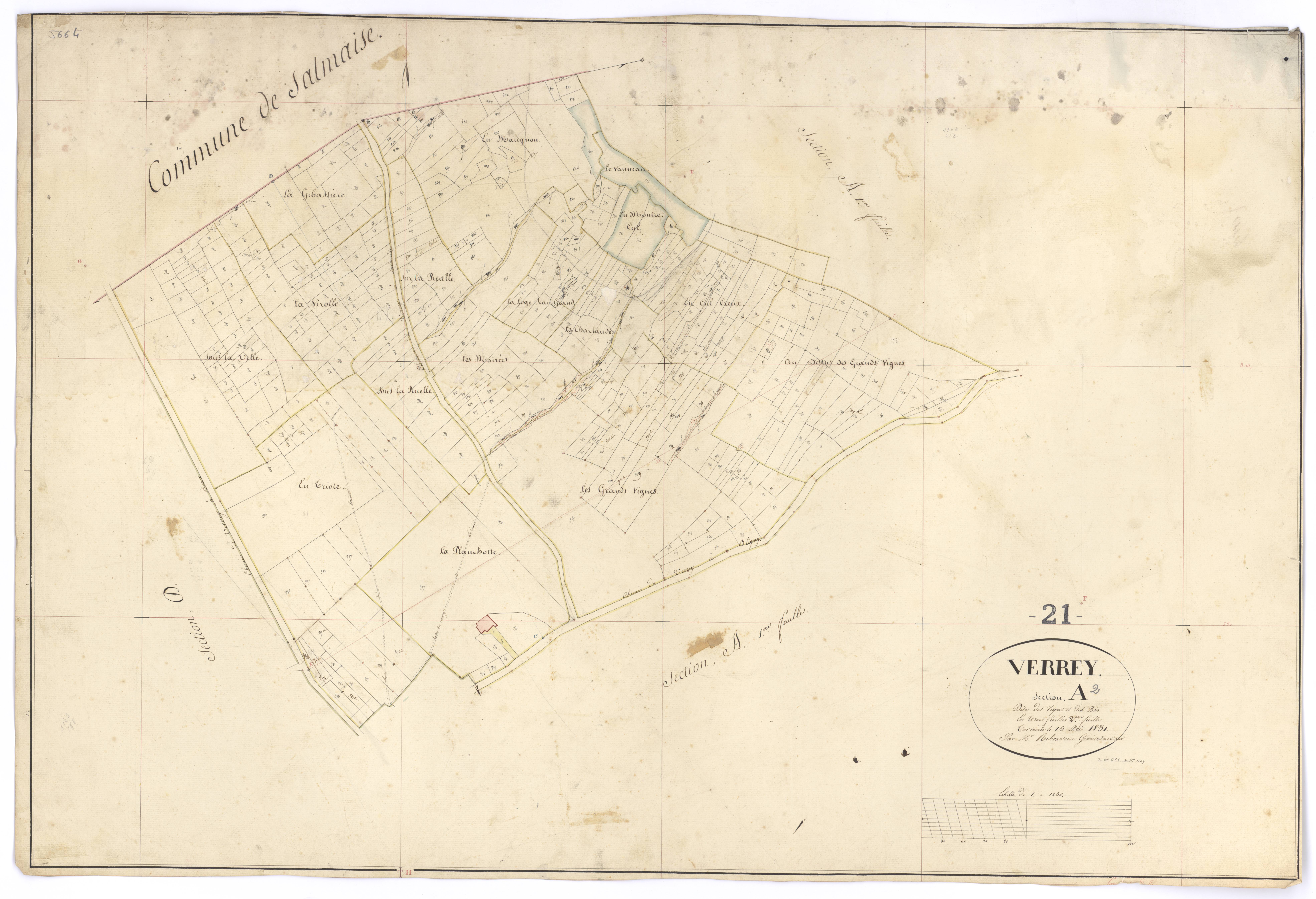 Verrey-sous-Salmaise - Section A2 - 3 P PLAN 671/3
