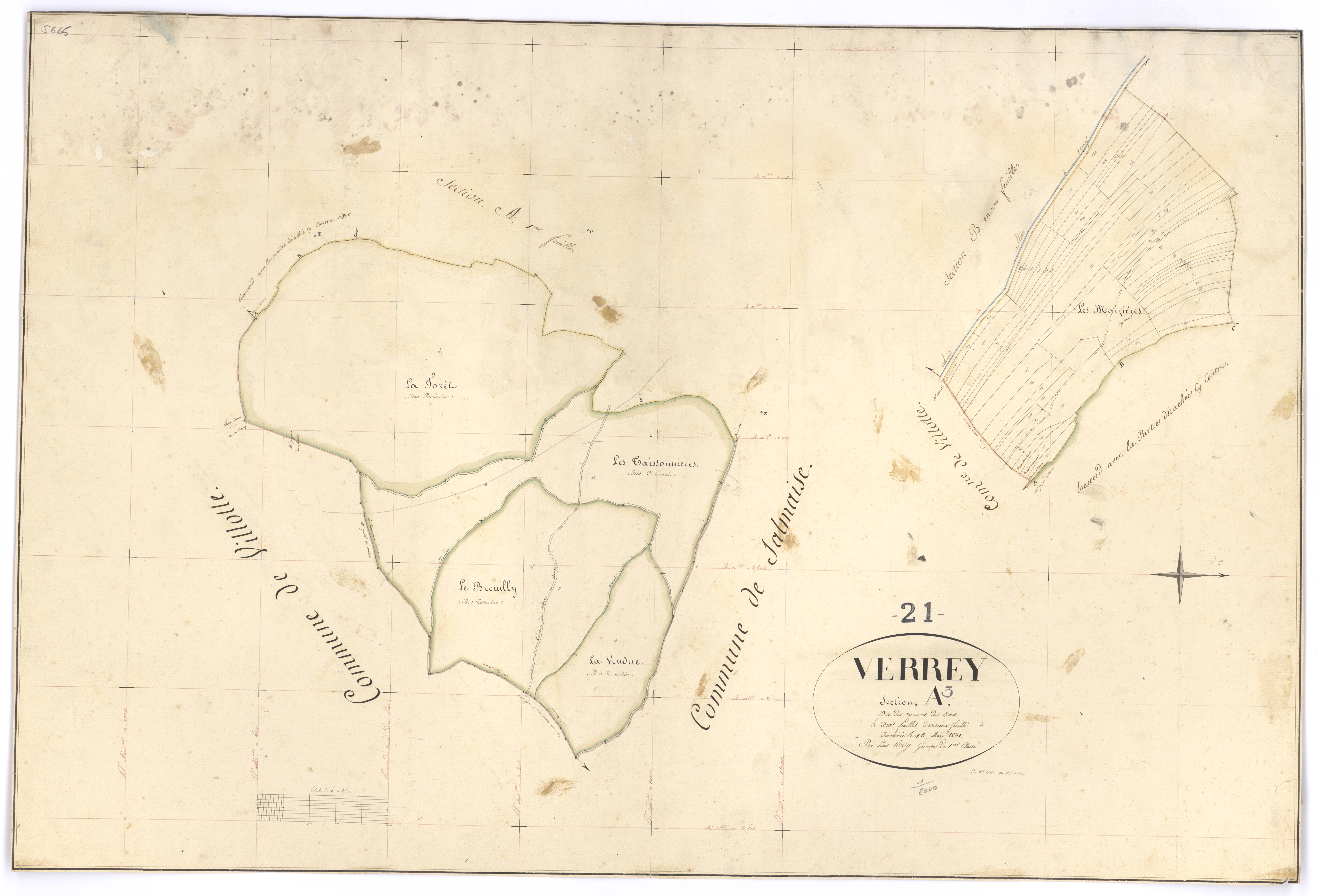 Verrey-sous-Salmaise - Section A3 - 3 P PLAN 671/4