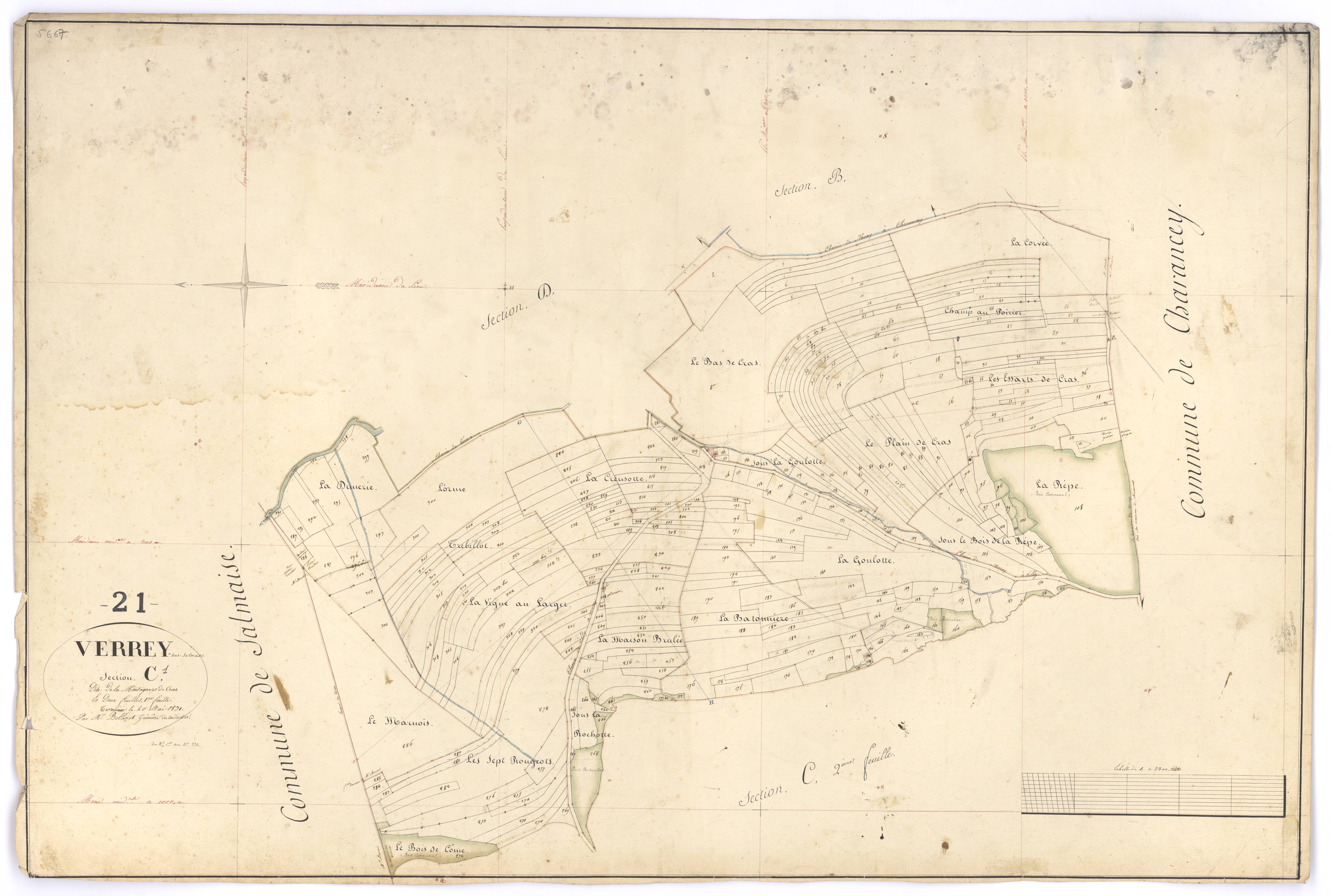 Verrey-sous-Salmaise - Section C1 - 3 P PLAN 671/6