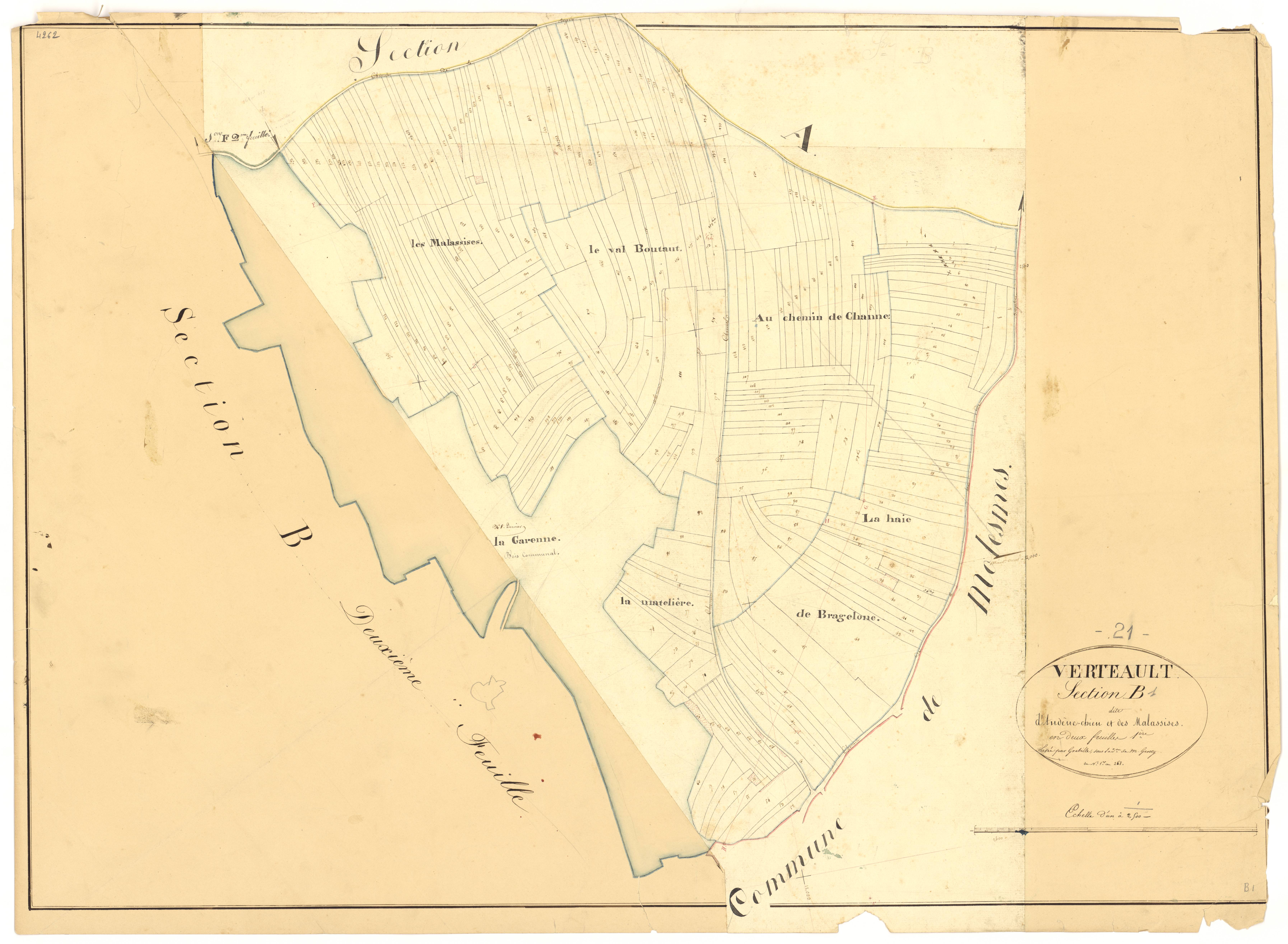 Vertault - Section B1 - 3 P PLAN 672/3